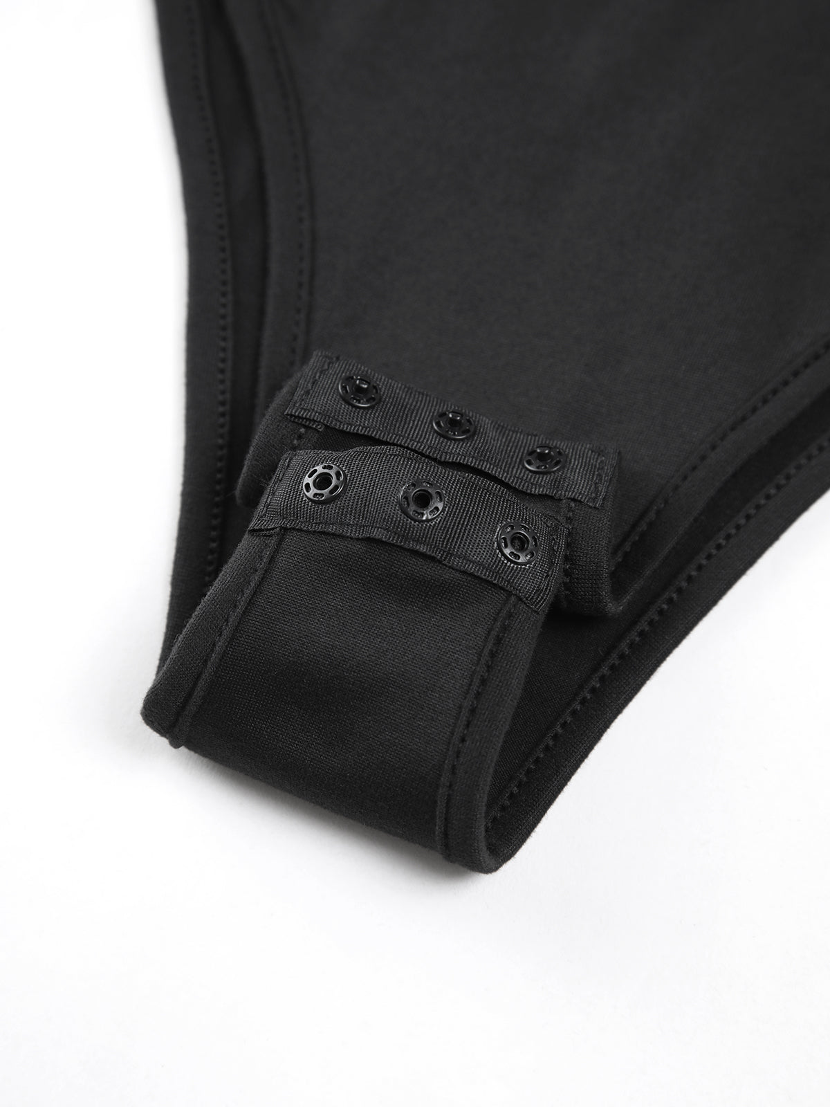 Sweetheart Patchwork Long Sleeve Bodysuit — Black — Svelte Chic