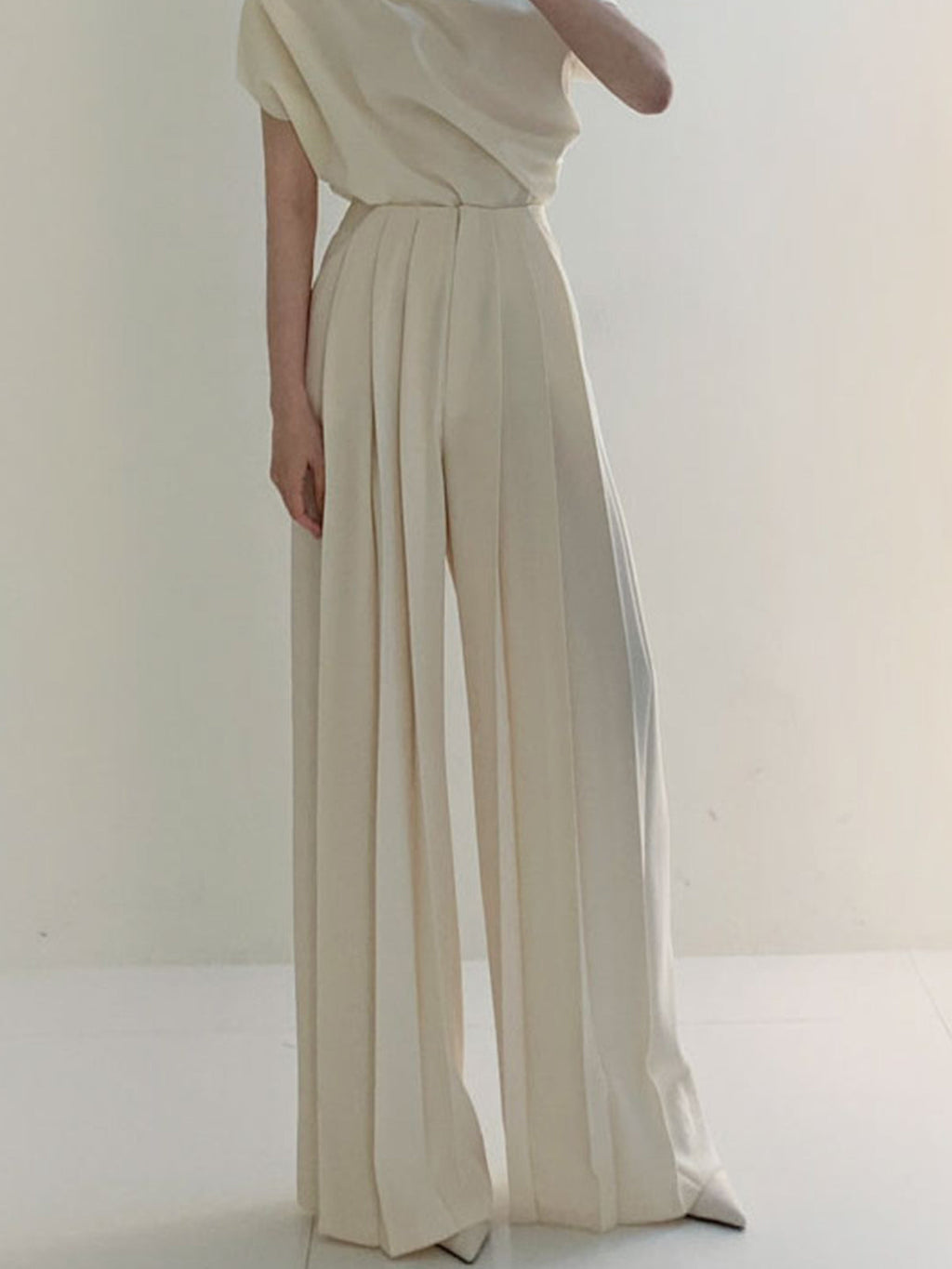 Pleated High Waist Wide Leg Trousers — Svelte Chic