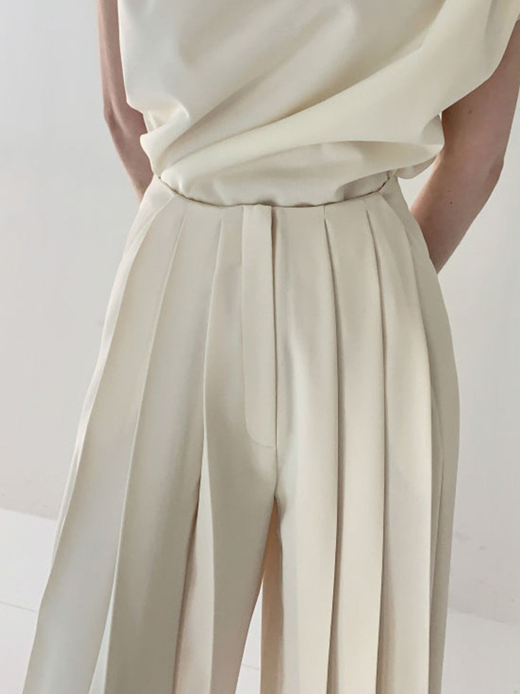 Pleated High Waist Wide Leg Trousers — Svelte Chic