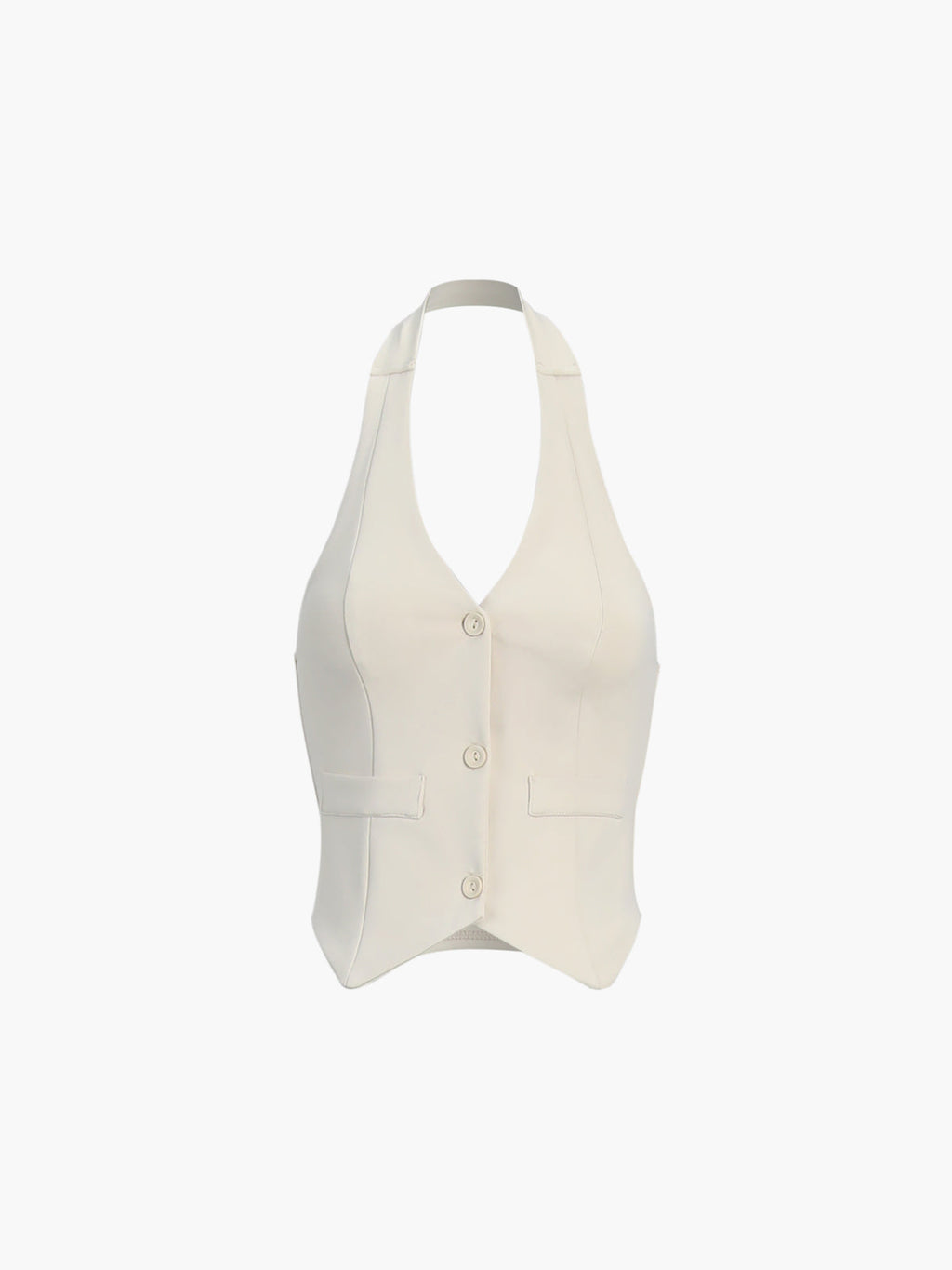 Halter Backless Waistcoat & Skirt Set — Apricot — Svelte Chic