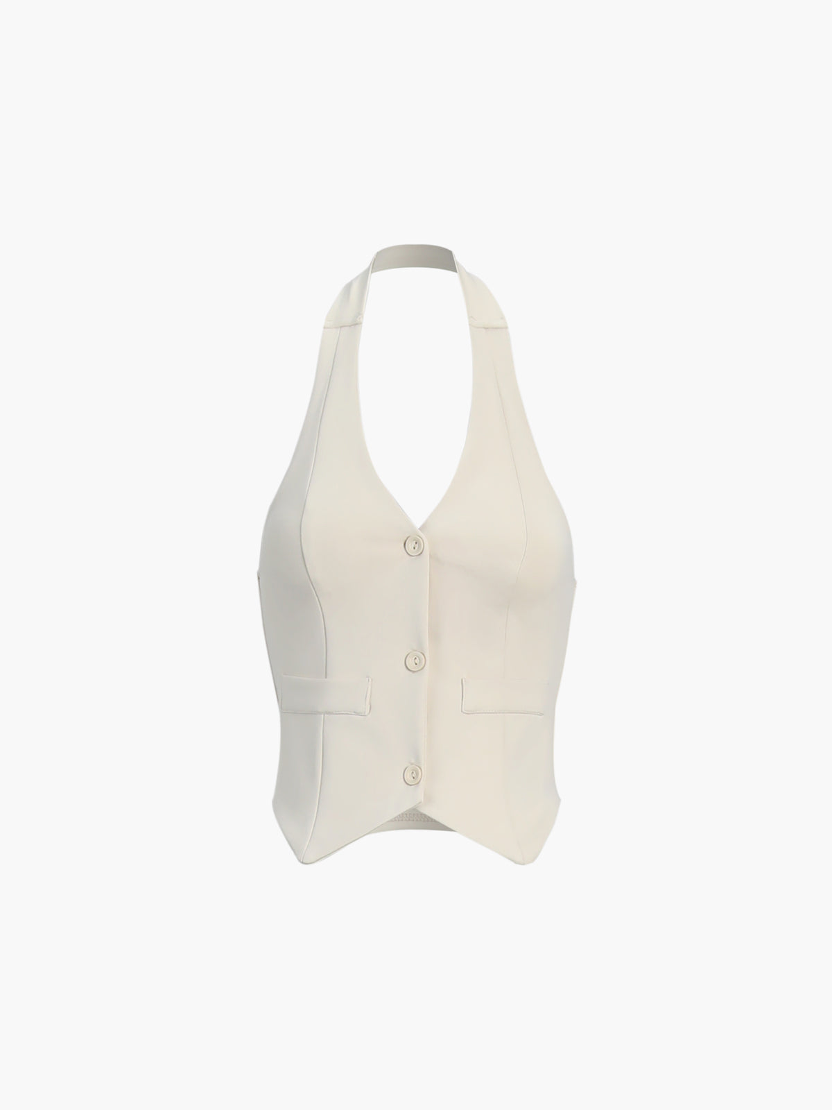 Halter Backless Waistcoat & Skirt Set — Apricot — Svelte Chic