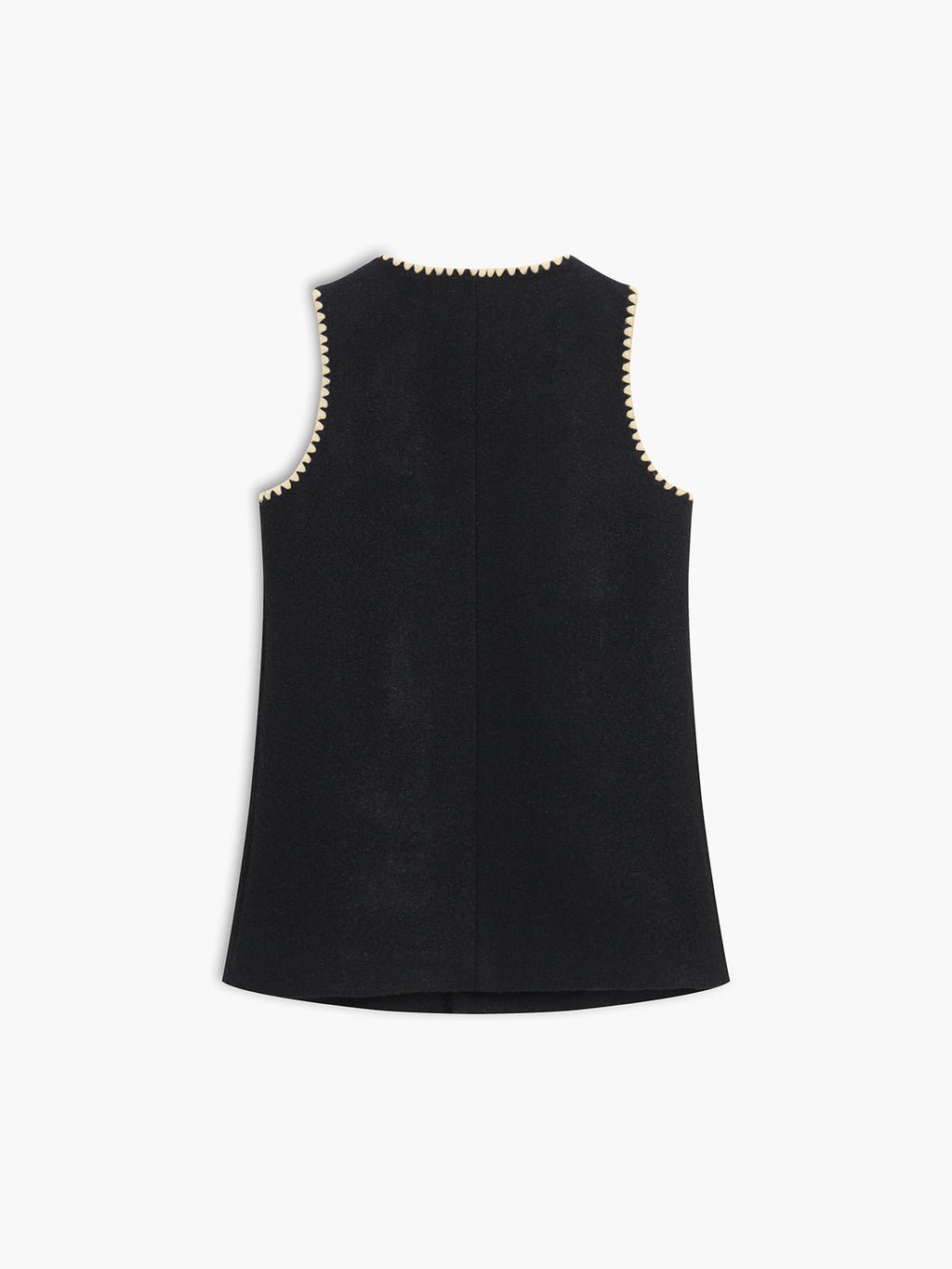Contrast Trim Mini Vest Dress — Black — Svelte Chic