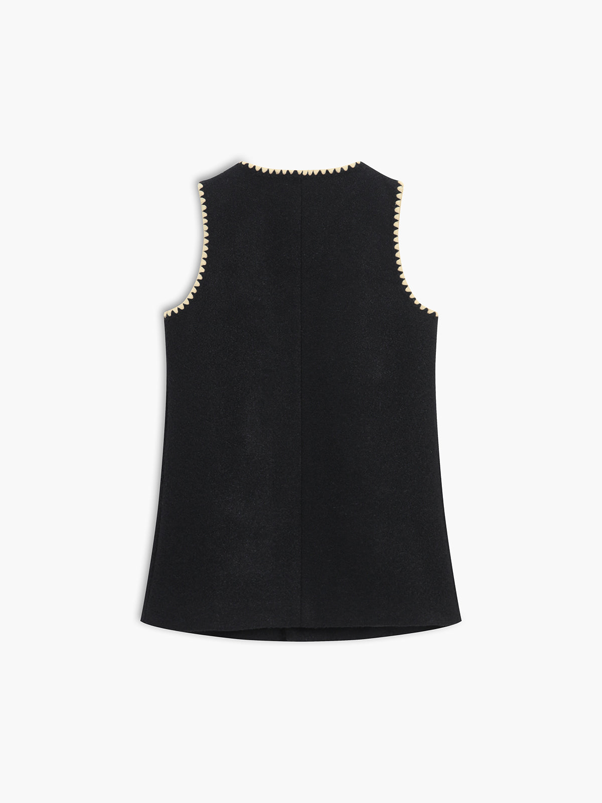 Contrast Trim Mini Vest Dress — Black — Svelte Chic