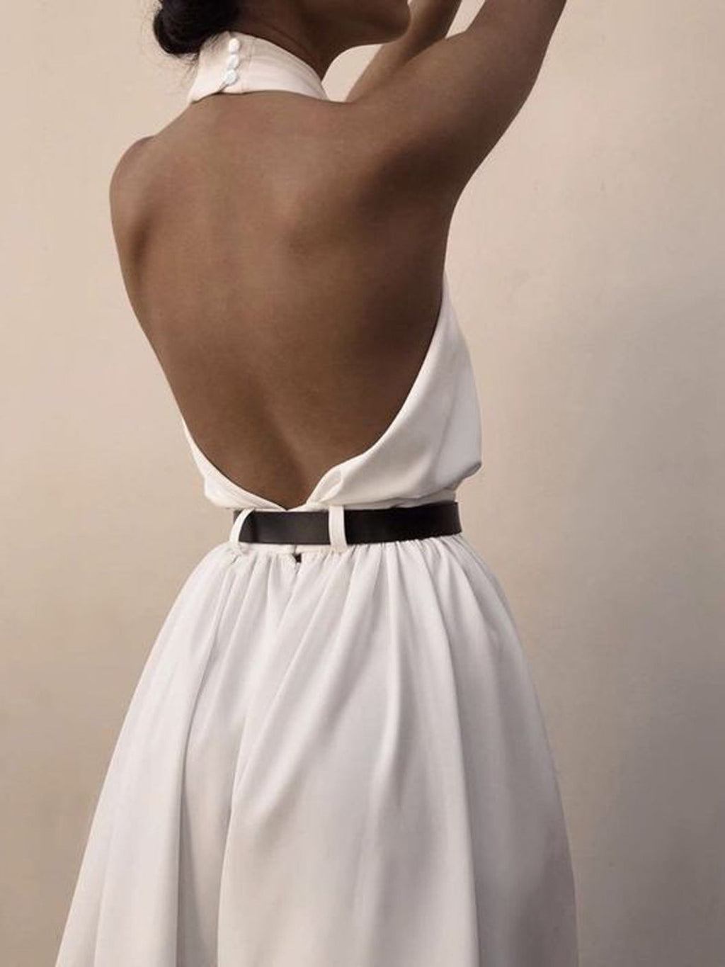Criss-Cross Halter Backless Jumpsuit — Svelte Chic