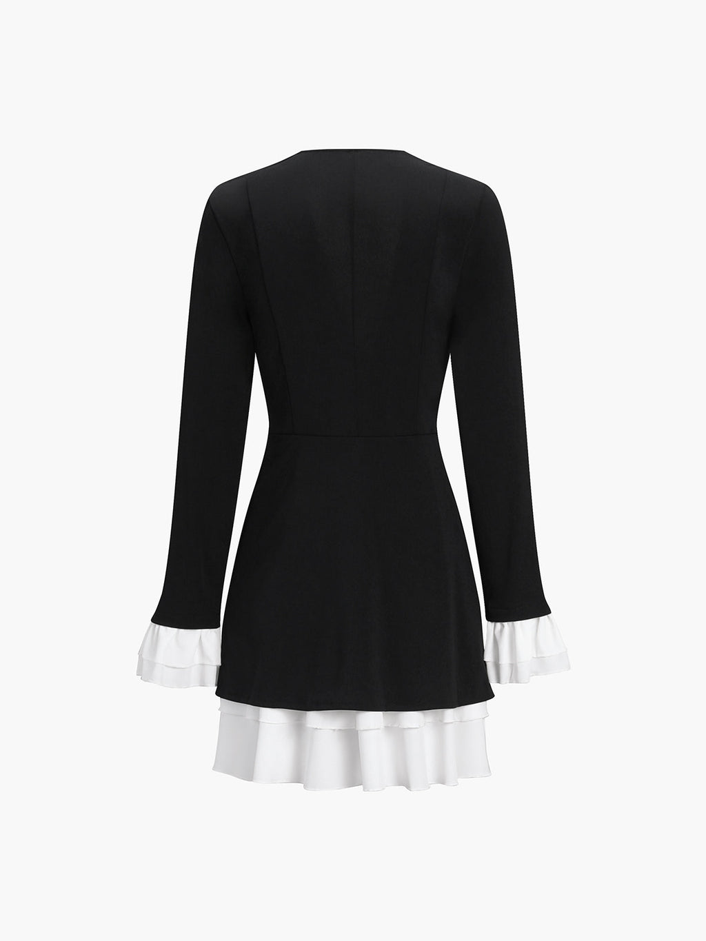 Blazer V-Neck Buttoned Mini Dress — Black — Svelte Chic