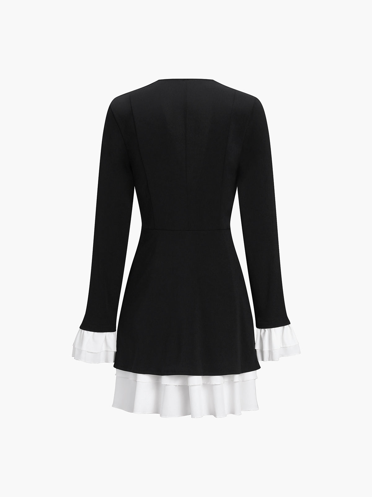 Blazer V-Neck Buttoned Mini Dress — Black — Svelte Chic