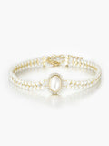 Vintage Double Layer Pearl Choker — Gold & White in White — Svelte Chic
