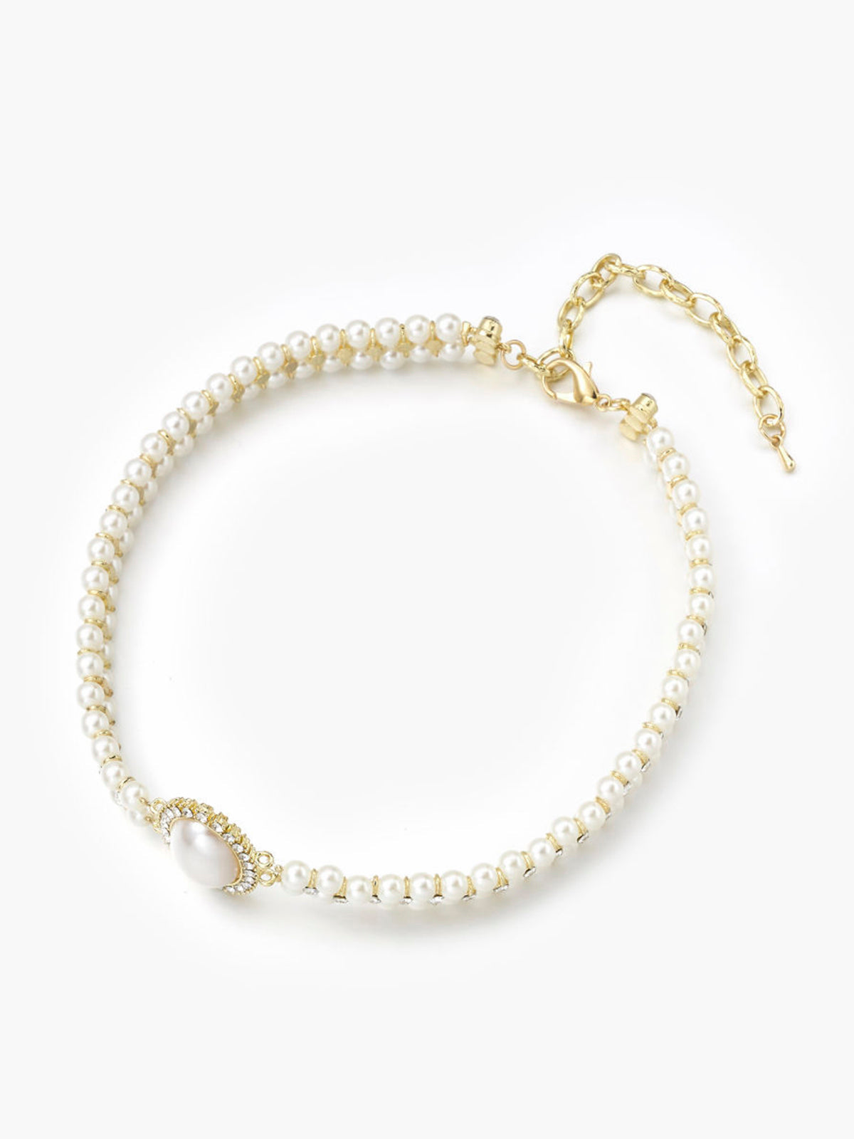 Vintage Double Layer Pearl Choker — Gold & White — Svelte Chic