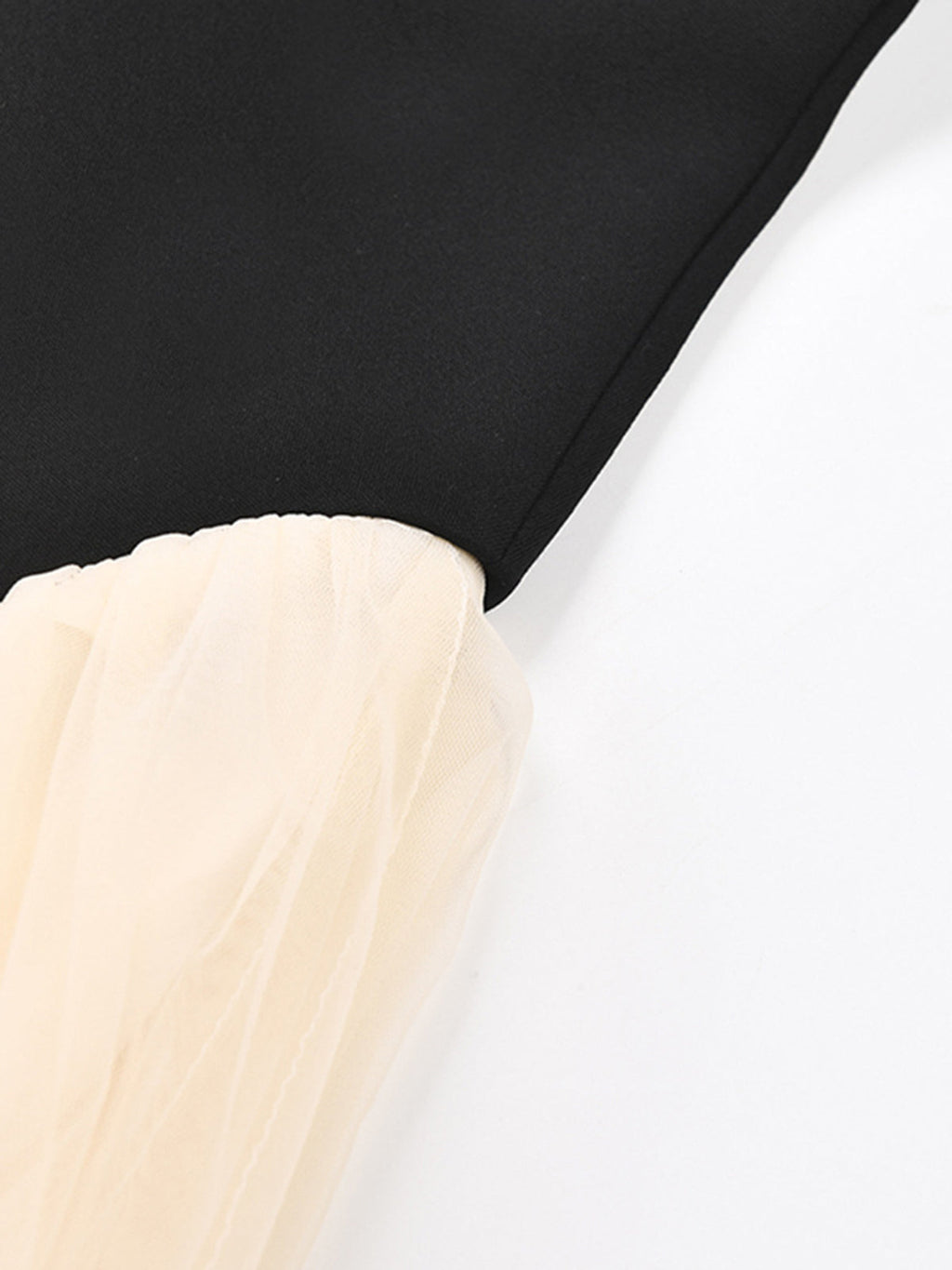 Contrast Petal Waist Halter Midi Dress — Black — Svelte Chic