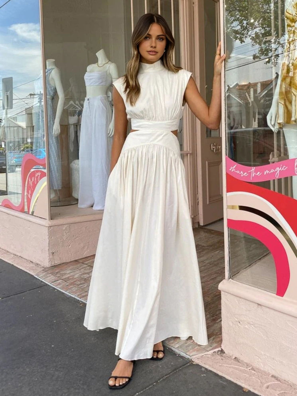 Mock Neck Cutout Maxi Dress — Svelte Chic