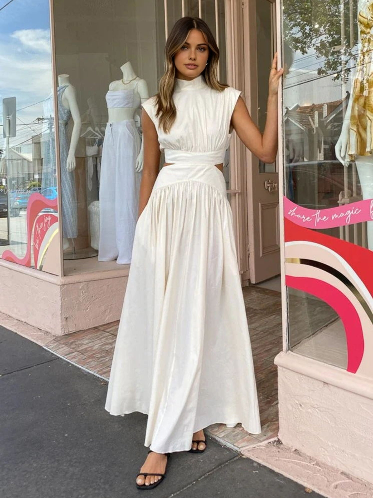 Mock Neck Cutout Maxi Dress — Svelte Chic