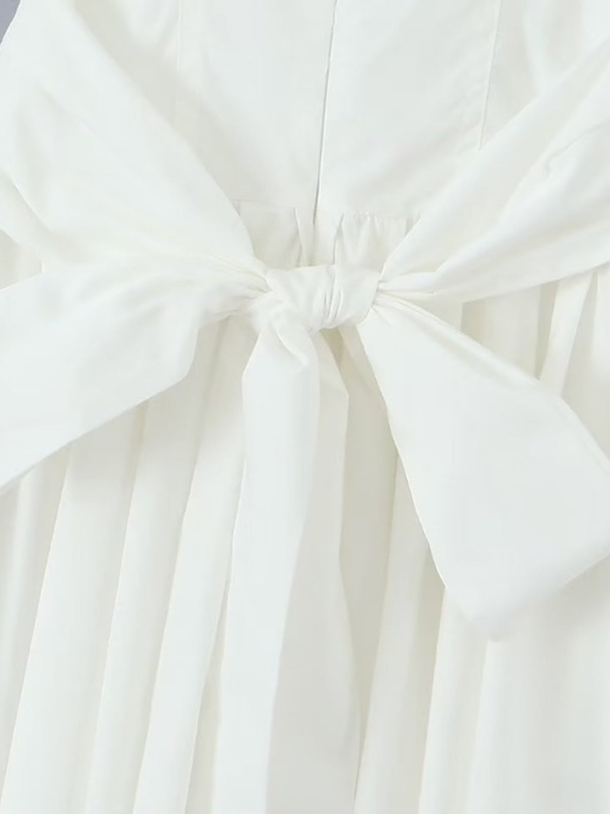 Lace-Up Doll Collar Mini Dress — White — Svelte Chic
