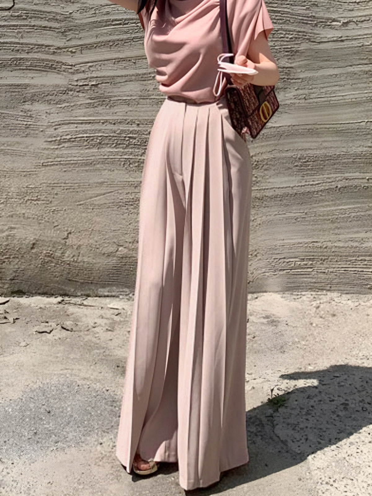 Pleated High Waist Wide Leg Trousers — Svelte Chic