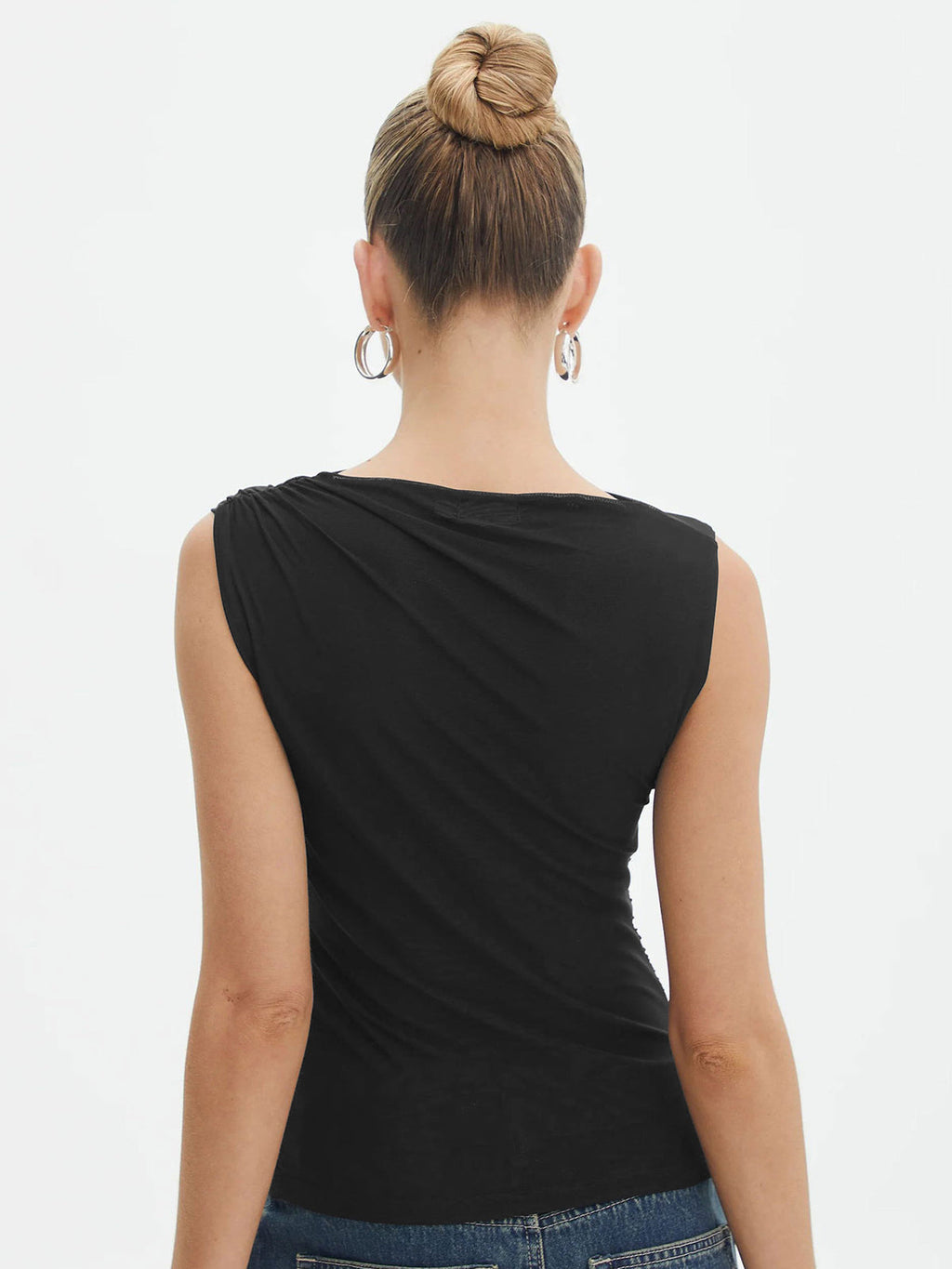 High Neck Pleated Sleeveless Top — Svelte Chic