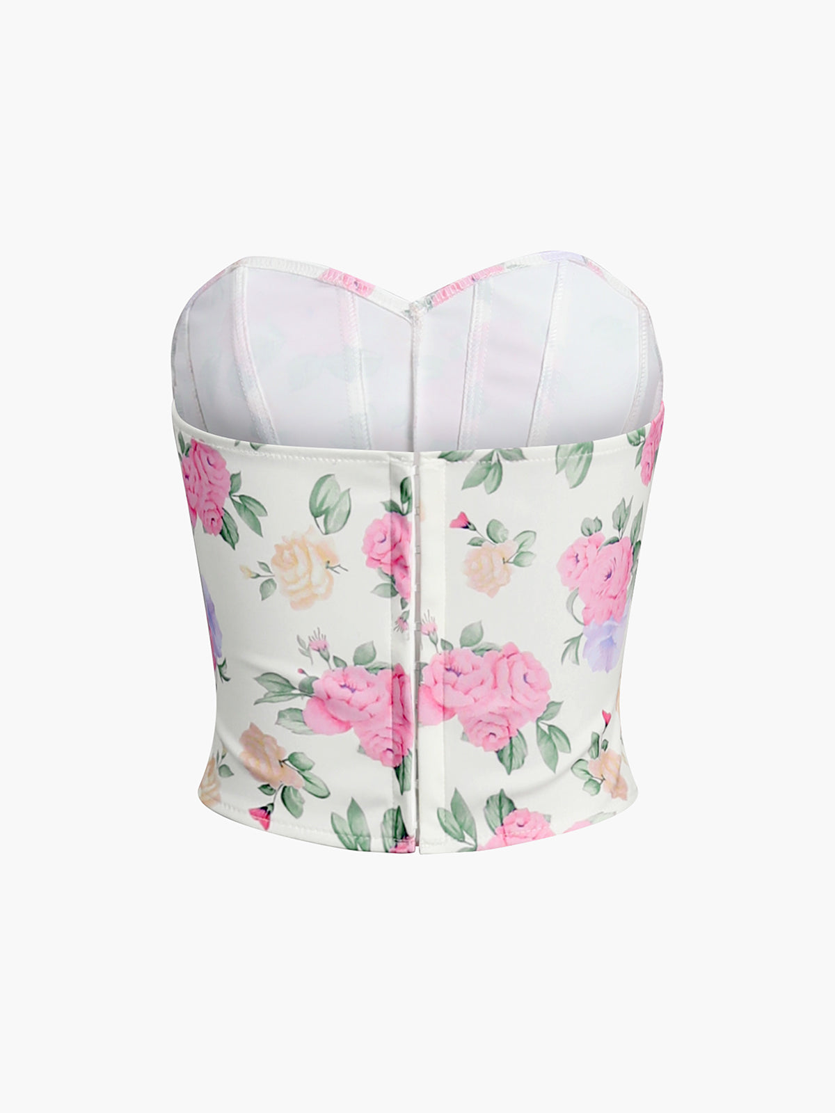 Floral Sweetheart Corset Top — Pink — Svelte Chic