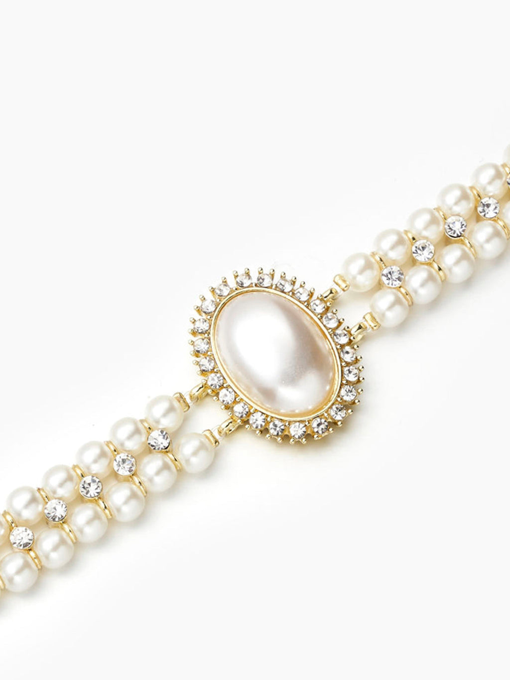 Vintage Double Layer Pearl Choker — Gold & White — Svelte Chic