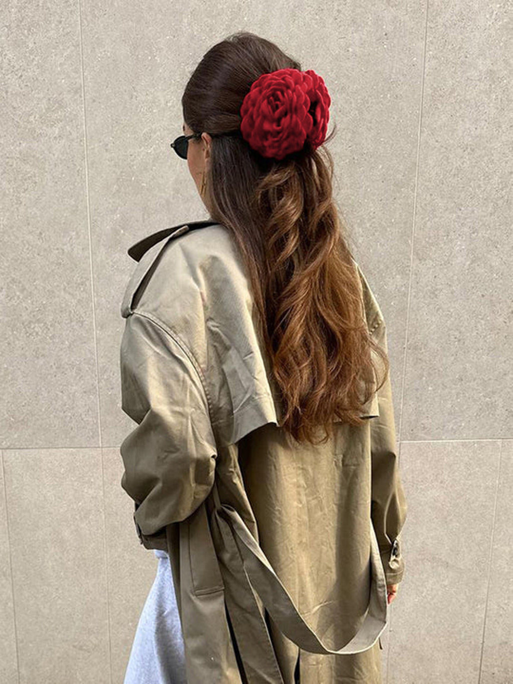 Large Rose Flower Hair Claw in Red — Svelte Chic