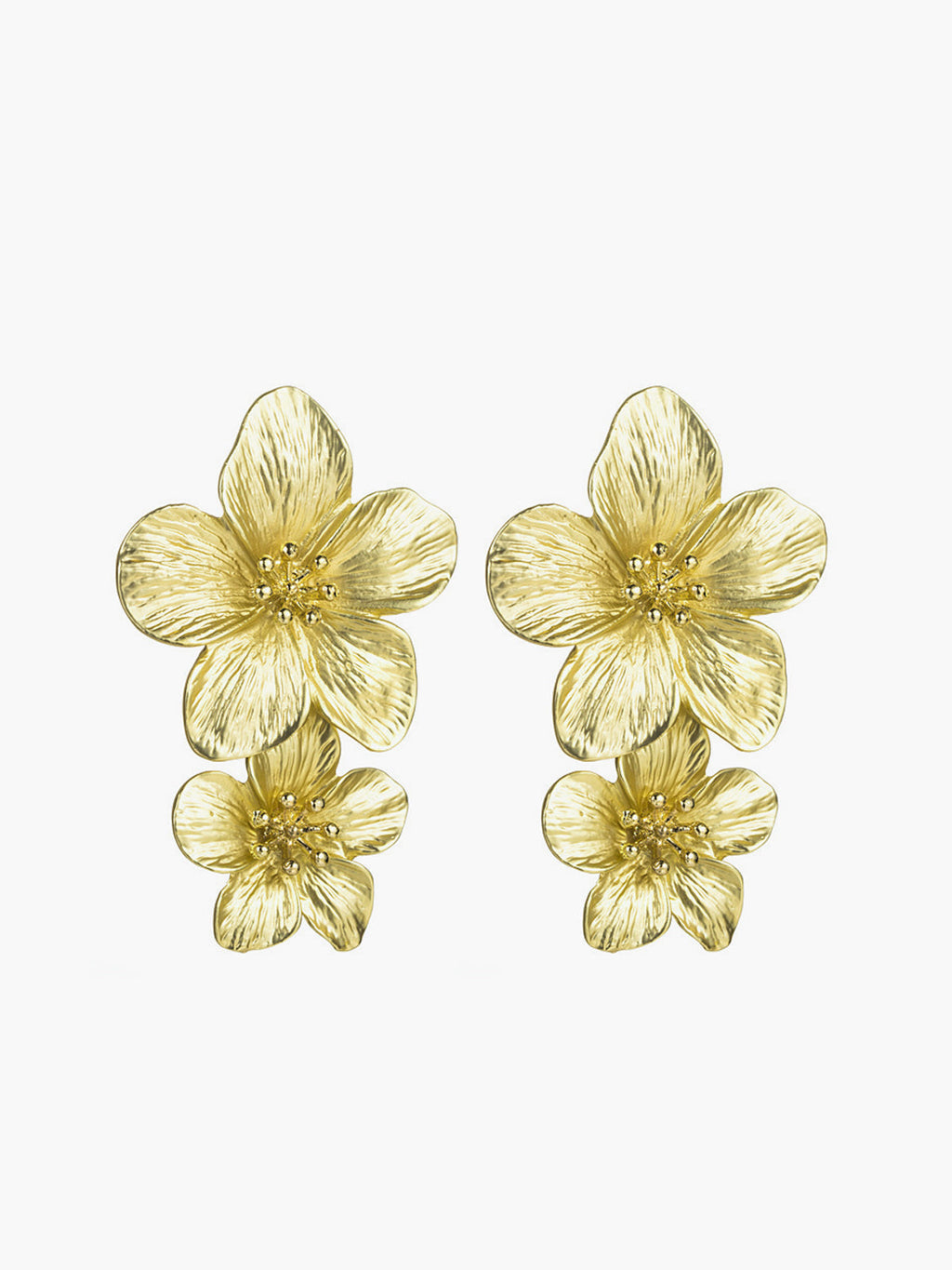 Flower Shaped Earrings — Gold — Svelte Chic