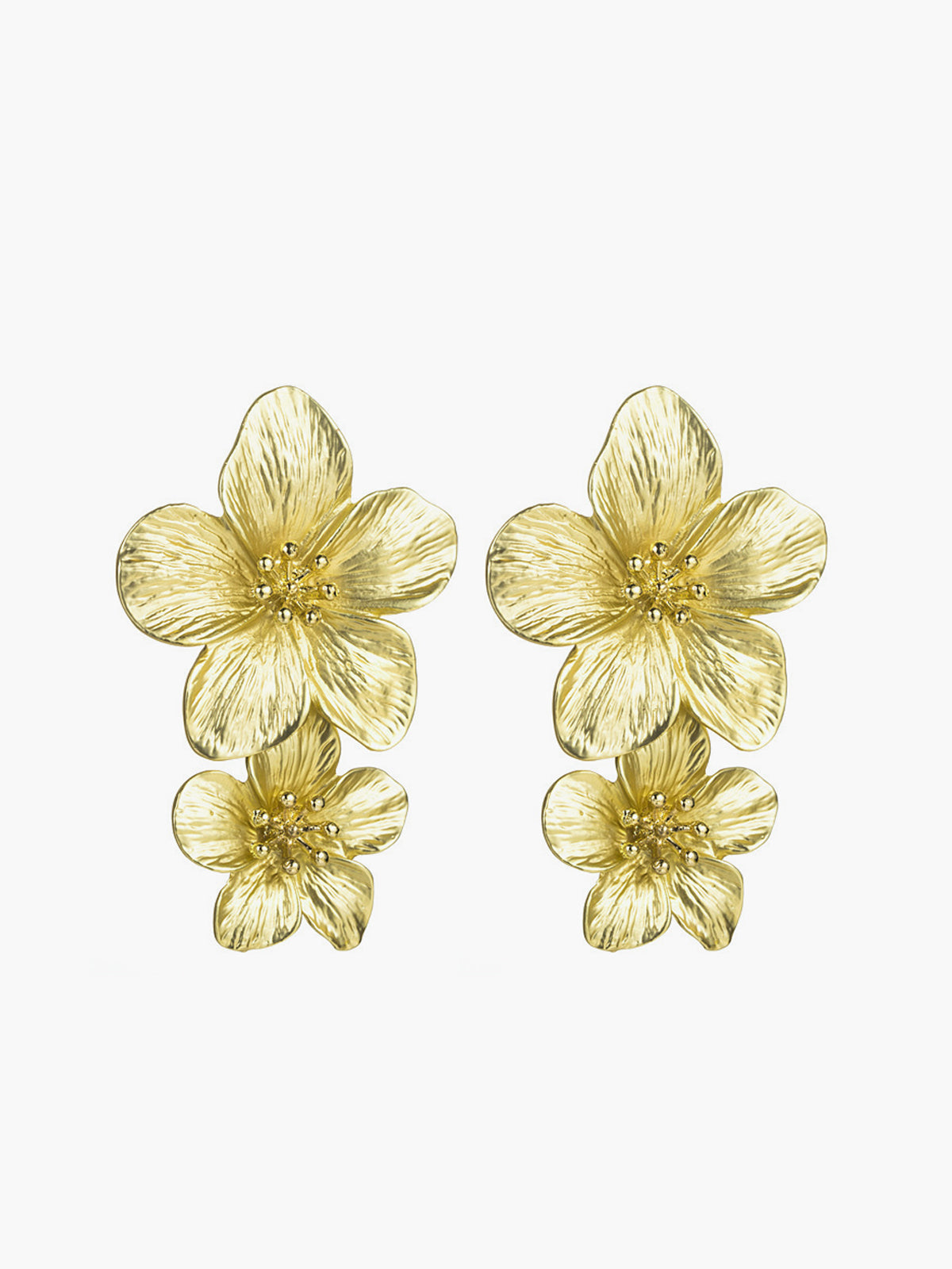 Flower Shaped Earrings — Gold — Svelte Chic