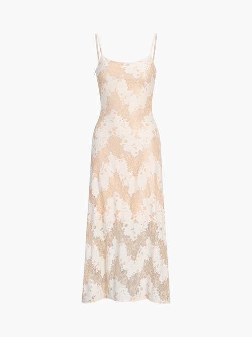 Backless Criss-Cross Knotted Maxi Dress — Beige — Svelte Chic