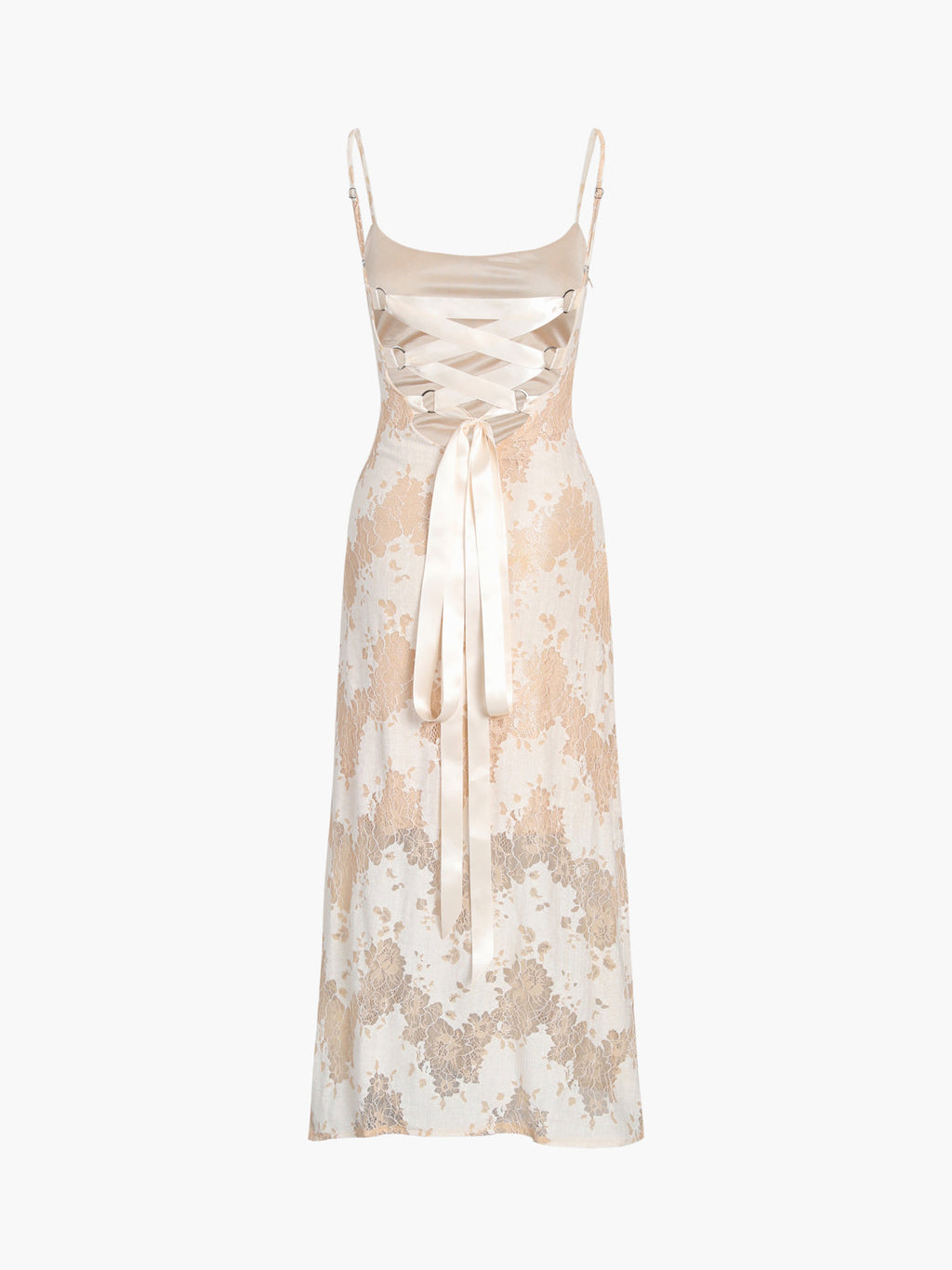 Backless Criss-Cross Knotted Maxi Dress — Beige — Svelte Chic
