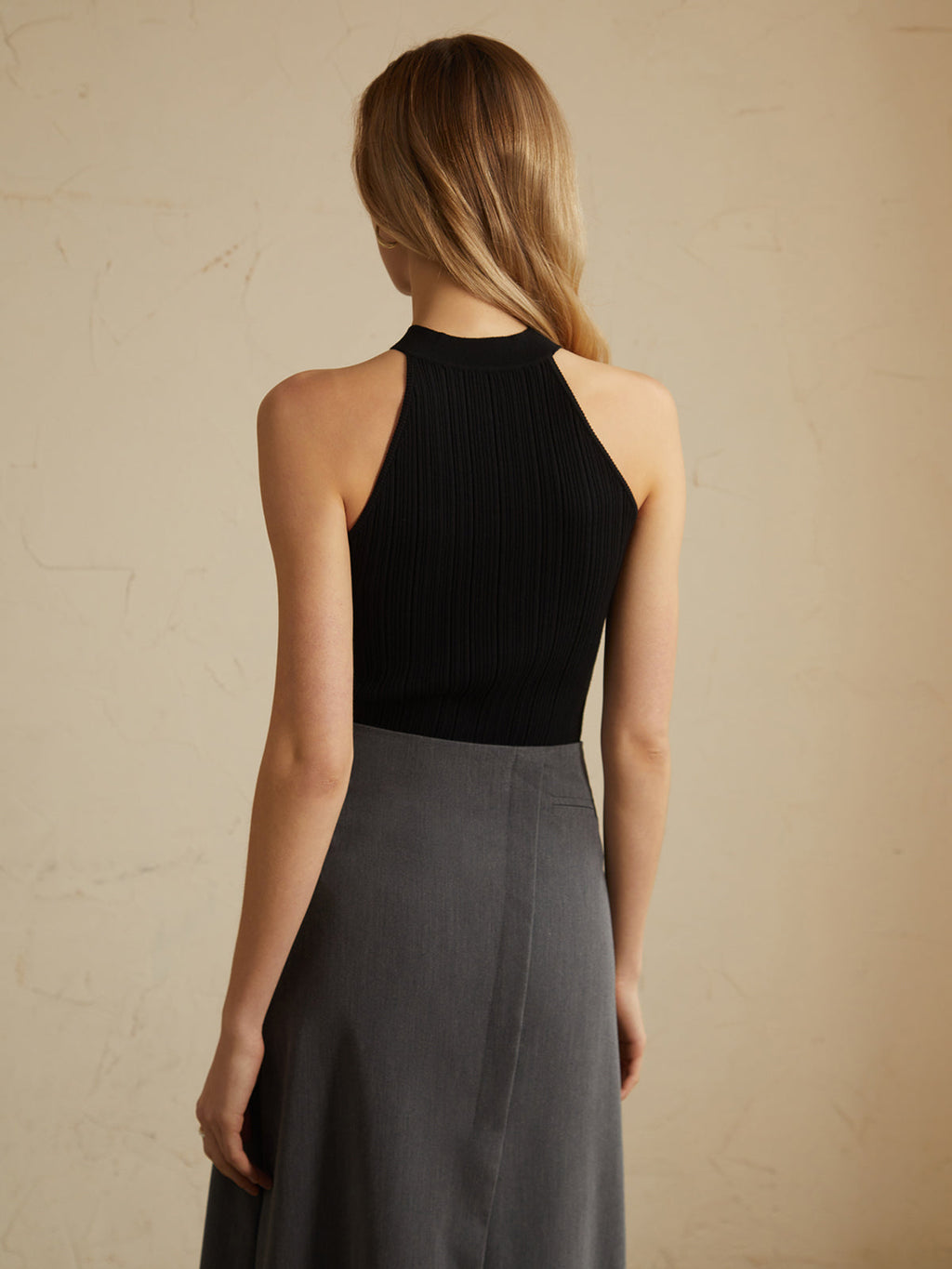 Vintage Button Knit Vest — Black — Svelte Chic