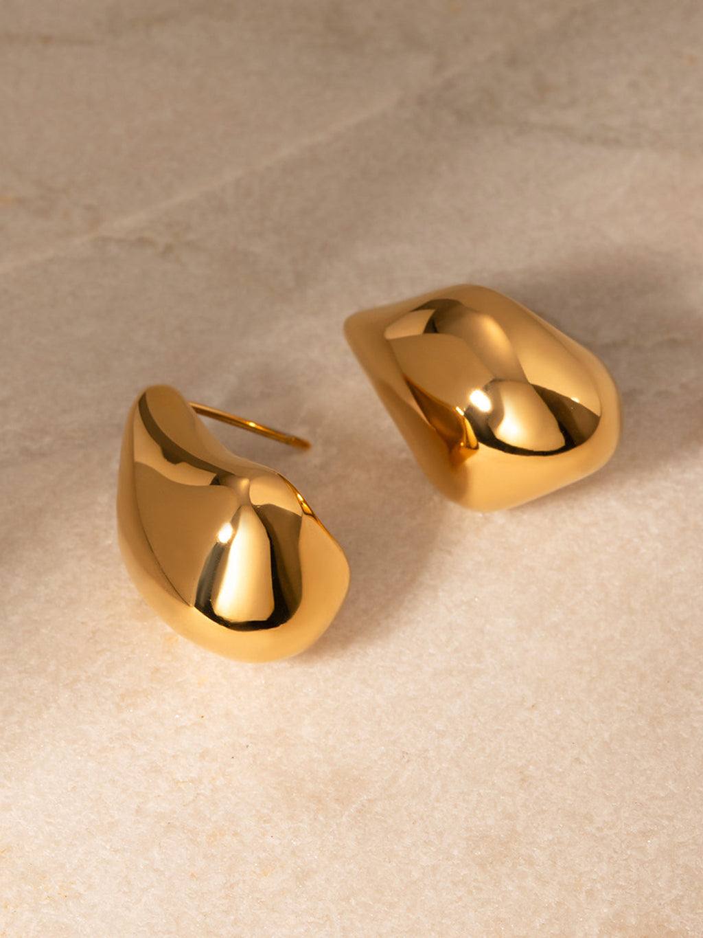 Irregular Shape Titanium Steel Earrings in Gold — Svelte Chic