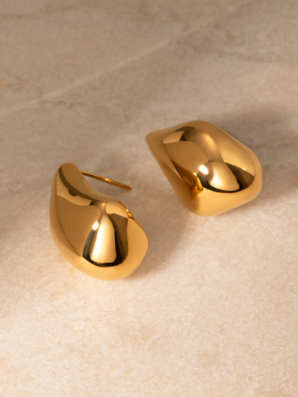 Irregular Shape Titanium Steel Earrings in Gold — Svelte Chic