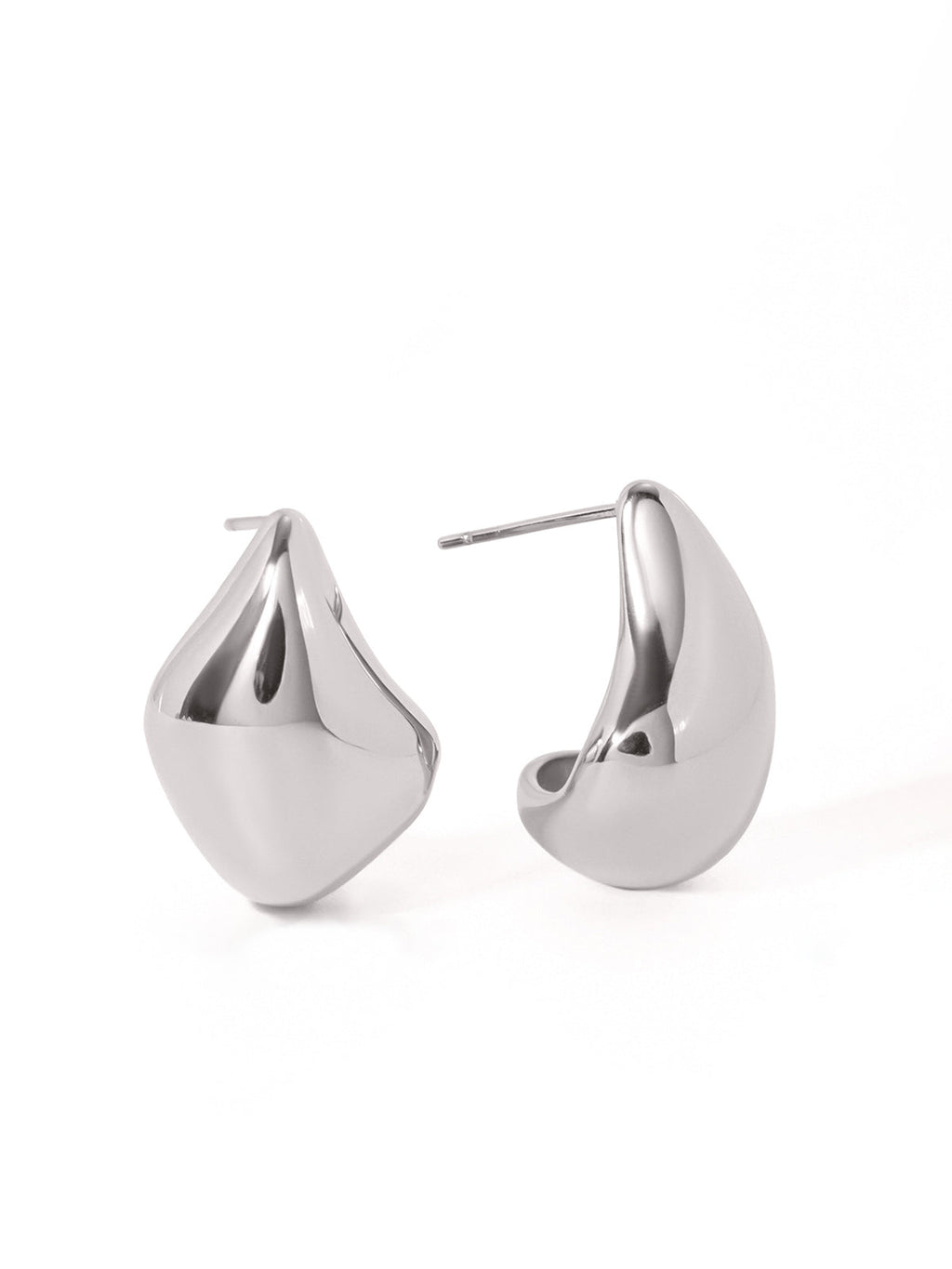 Irregular Shape Titanium Steel Earrings in Silver — Svelte Chic