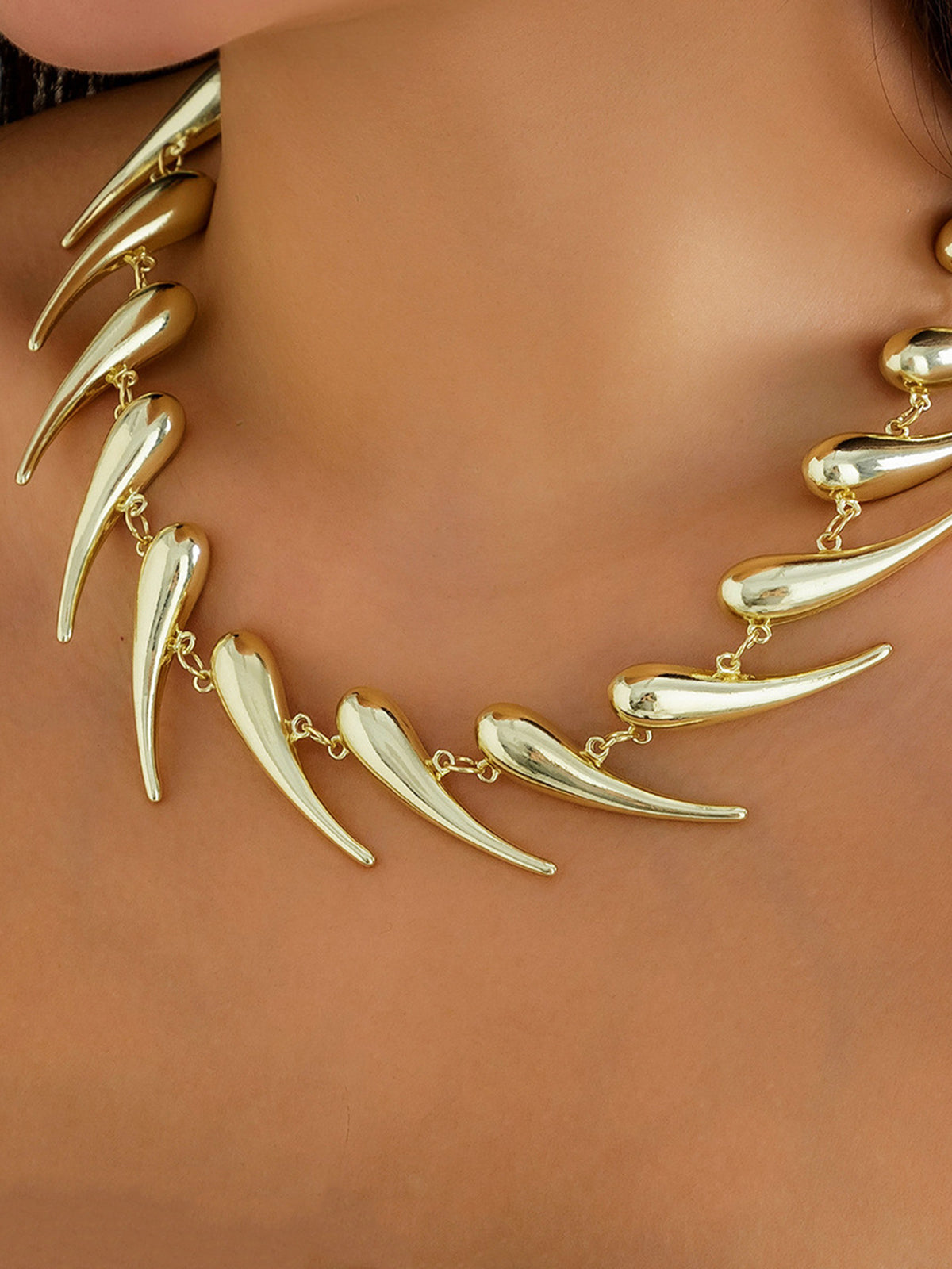 Geometric Waterdrop Necklace — Gold — Svelte Chic