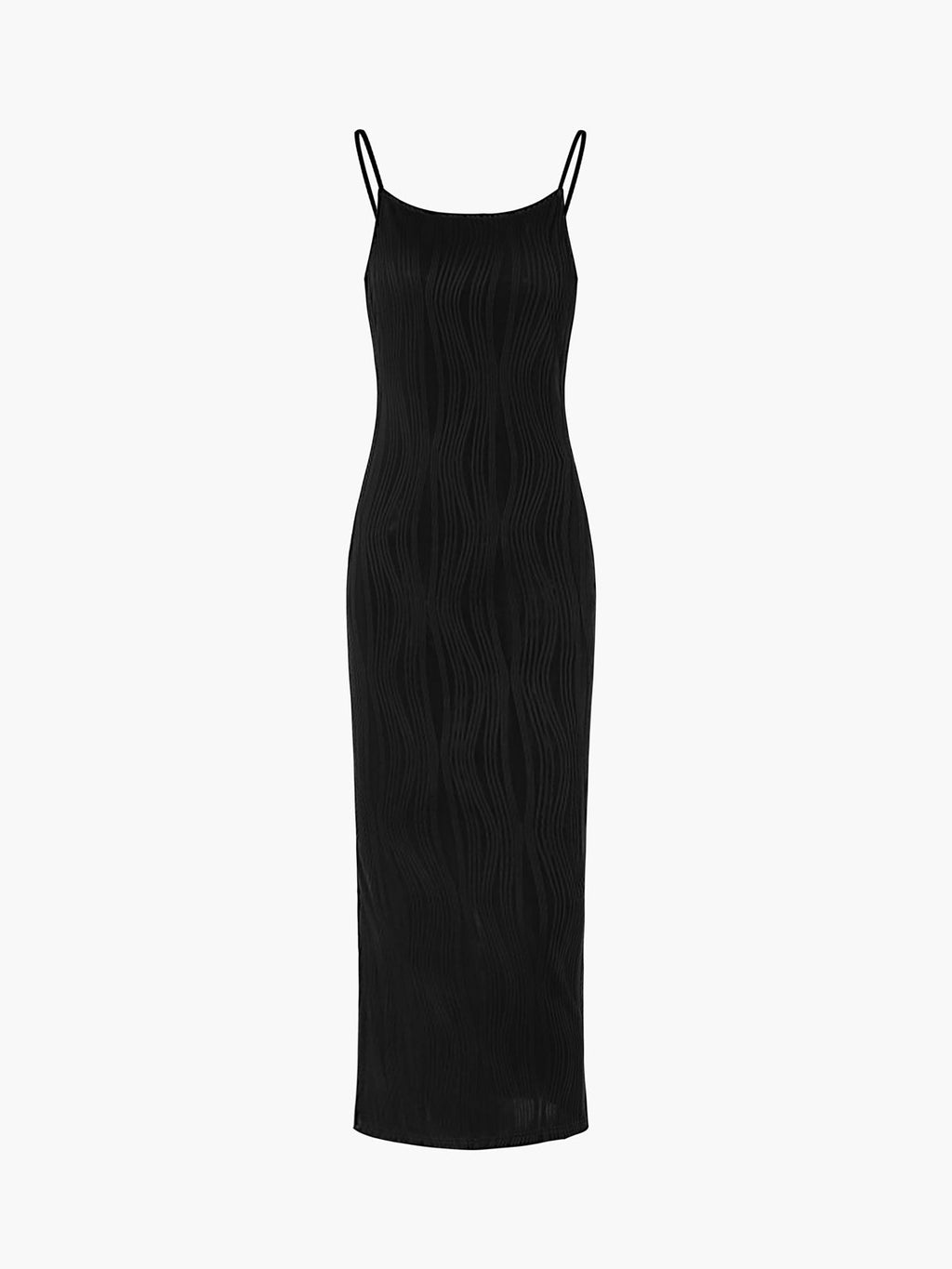 Backless Square Neck Maxi Dress — Black — Svelte Chic