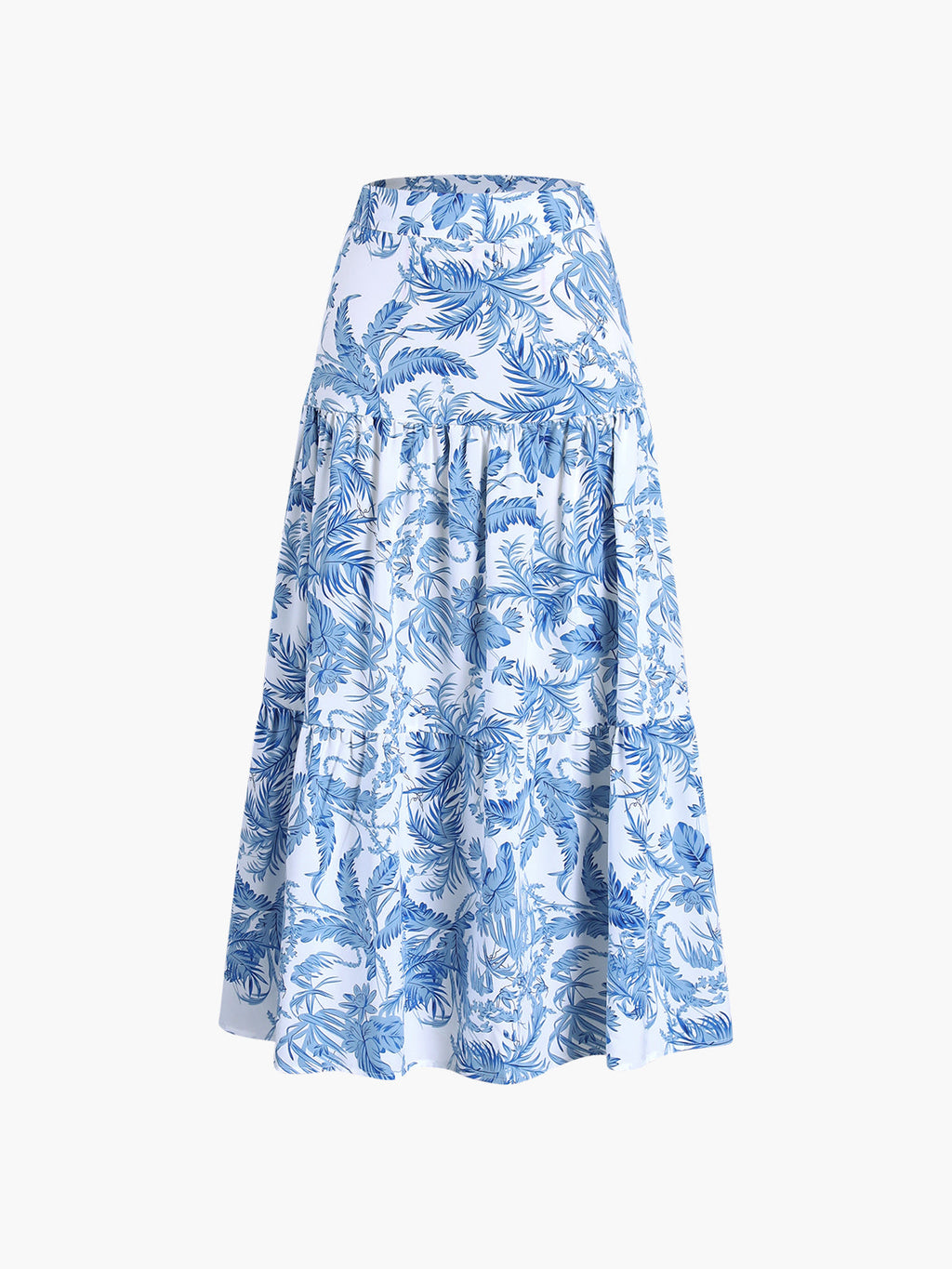 Print Bustier & Maxi Skirt Set — Blue Open Back — Svelte Chic