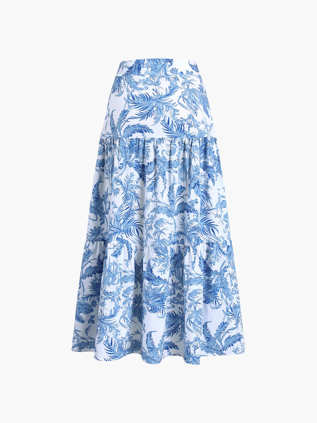 Print Bustier & Maxi Skirt Set — Blue Open Back — Svelte Chic