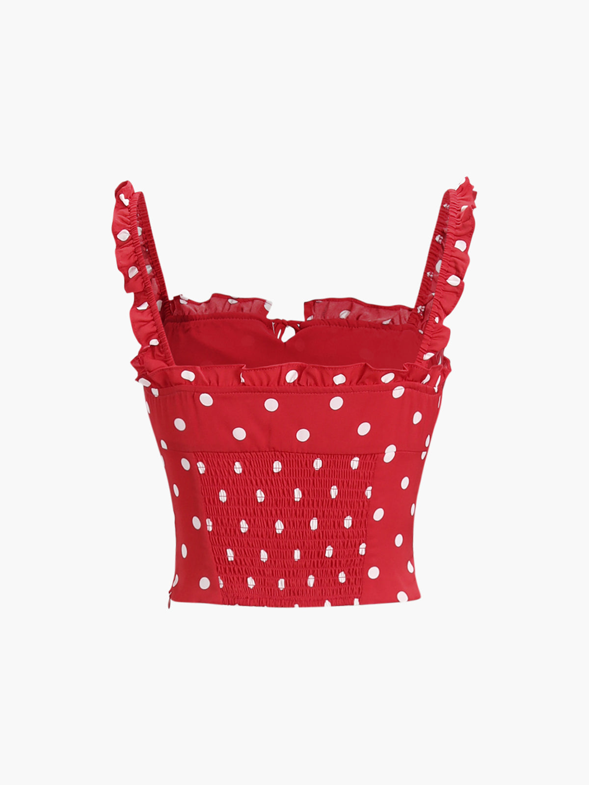Polka Dot Sleeveless Top — Red Lettuce Edge — Svelte Chic