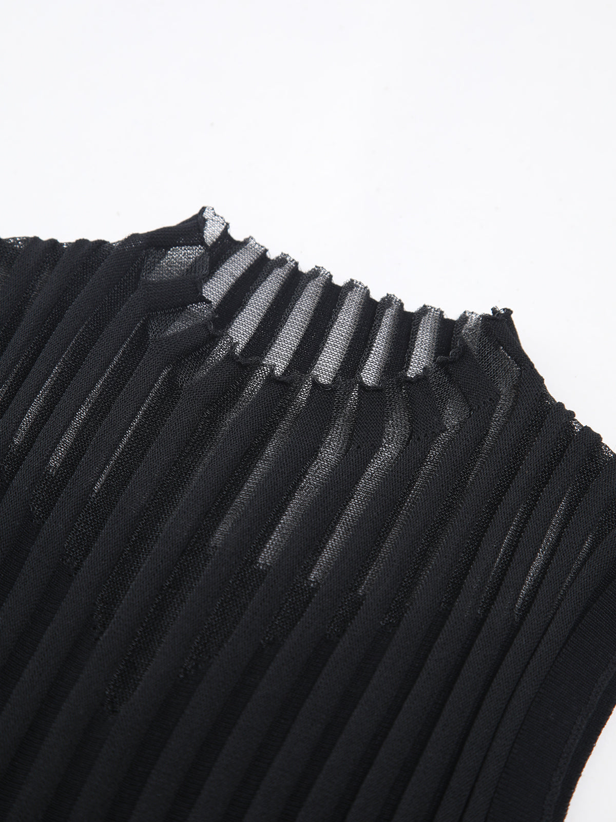 Pleated Knit Vest — Black — Svelte Chic