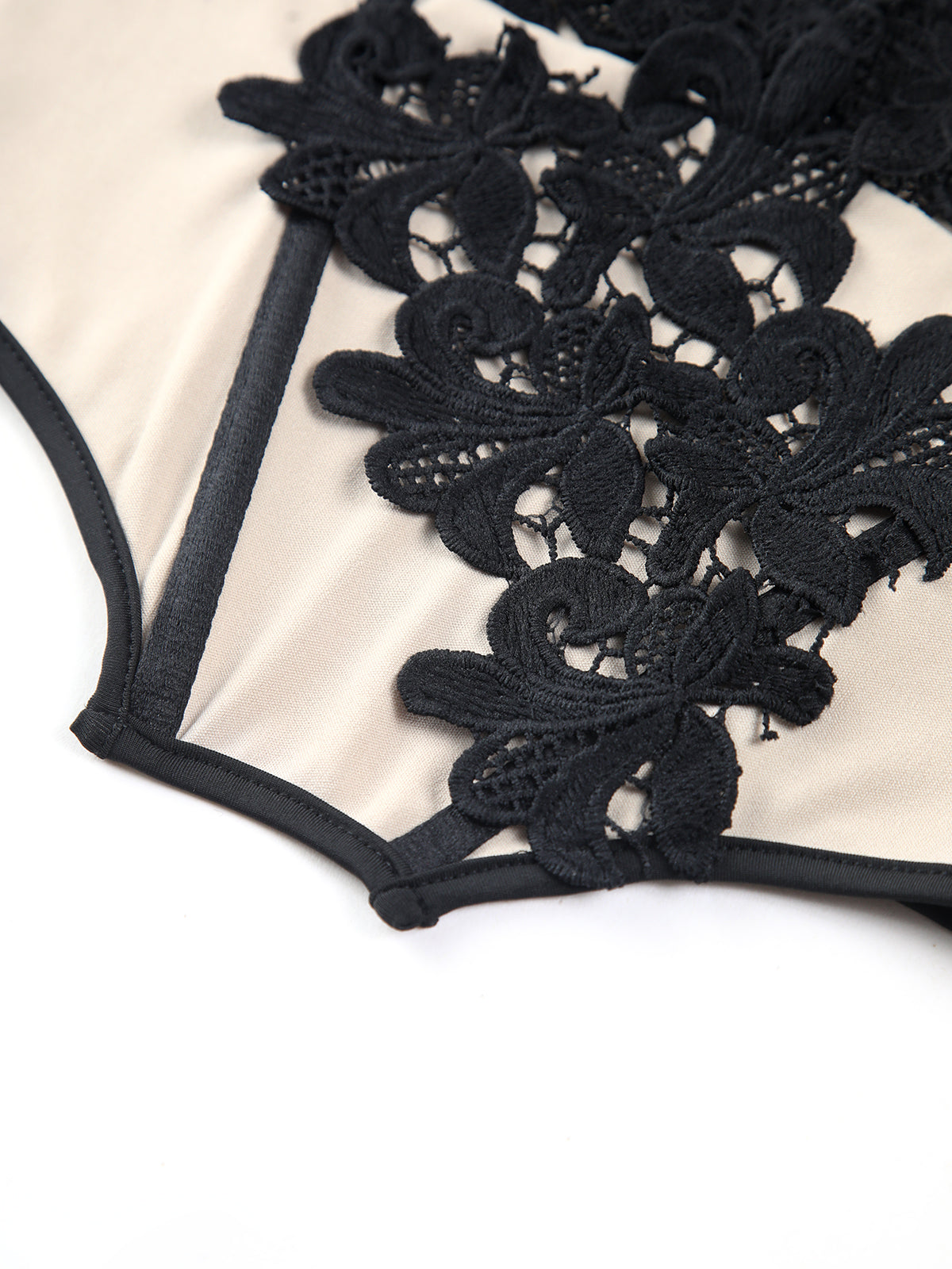 Floral Lace Trim Cami Top — Apricot V-Neck — Svelte Chic