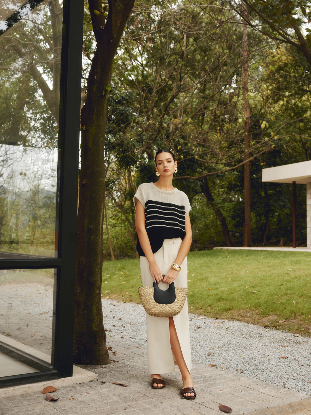 Çift Askılı Mini Sepet Çanta