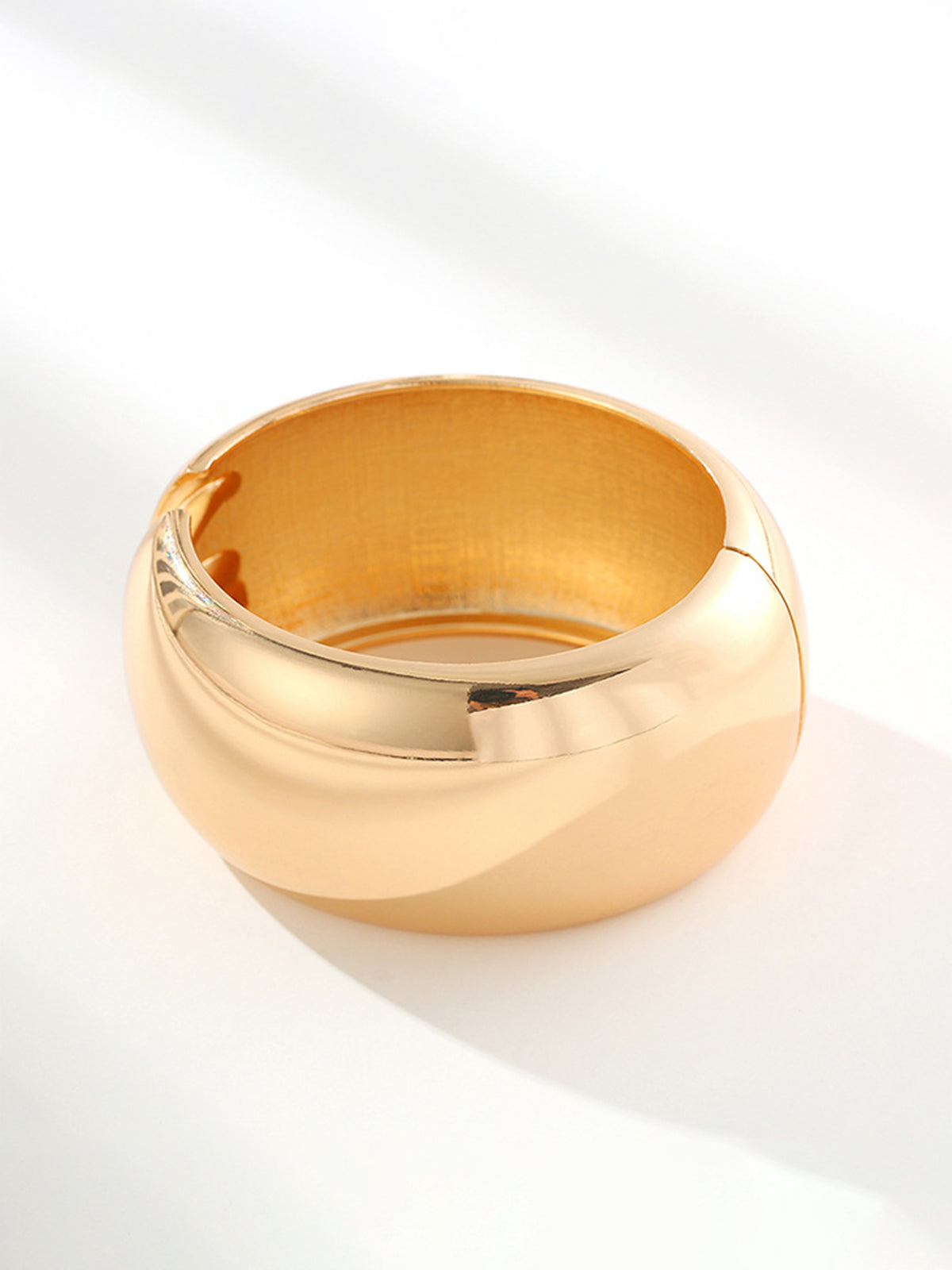 Minimalist Open Wide Bangle — Gold — Svelte Chic