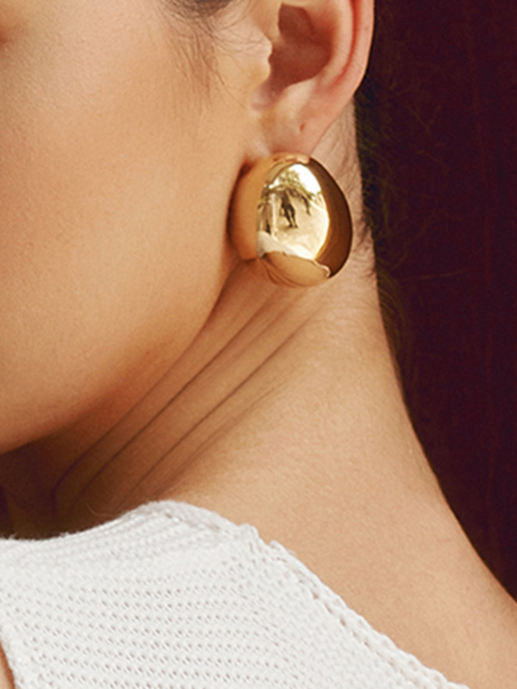 Chunky Teardrop Statement Earrings — Gold — Svelte Chic