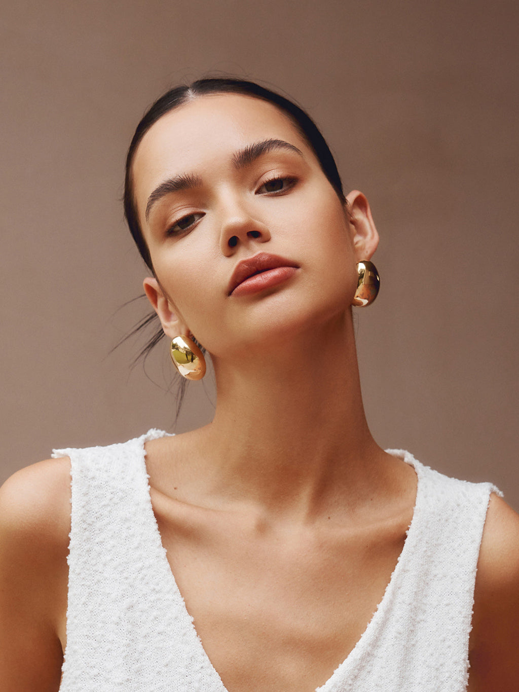 Chunky Teardrop Statement Earrings — Gold in Gold — Svelte Chic