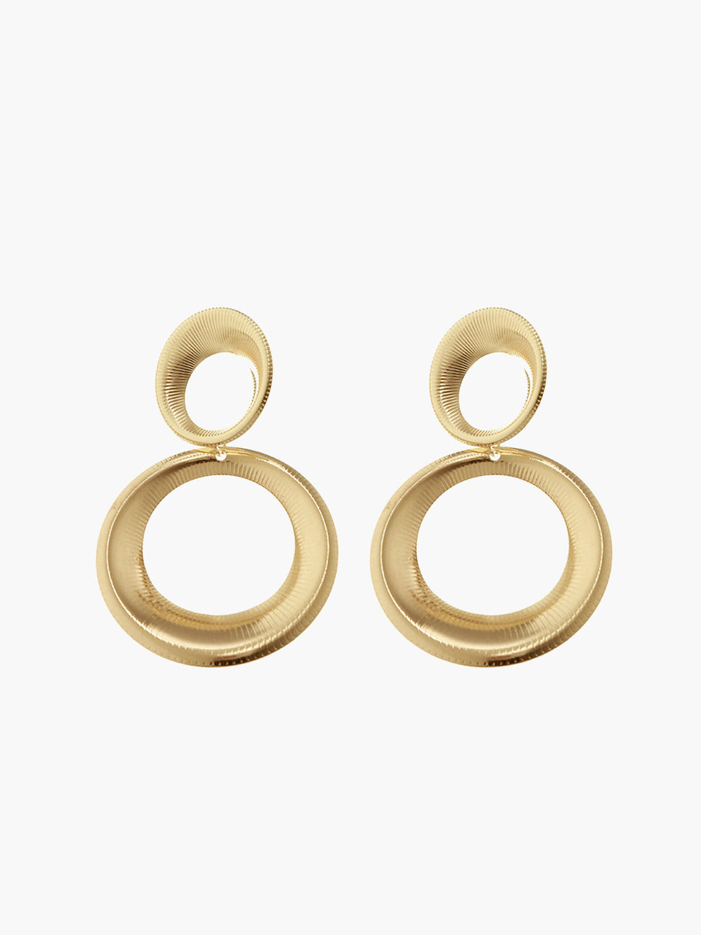 Vintage Bold Round Drop Earrings — Gold — Svelte Chic