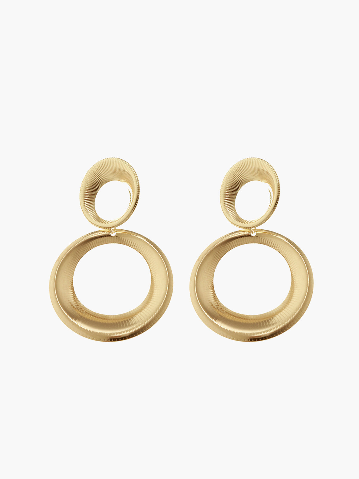 Vintage Bold Round Drop Earrings — Gold — Svelte Chic