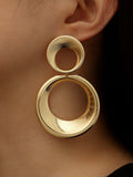 Vintage Bold Round Drop Earrings — Gold in Gold — Svelte Chic