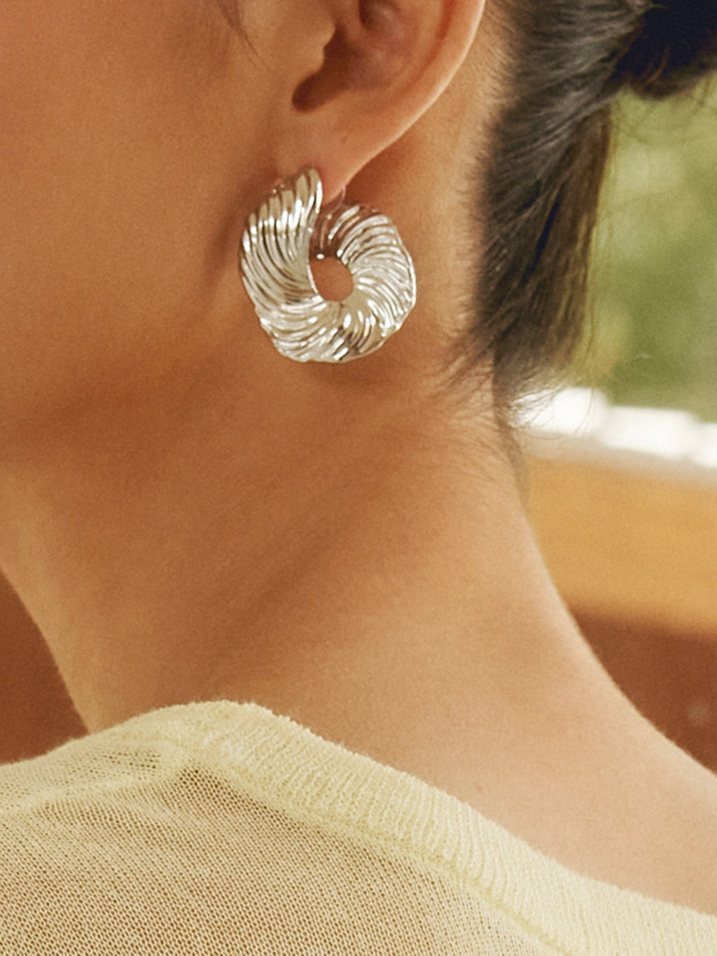 Geometric Textured Stud Earrings — Svelte Chic