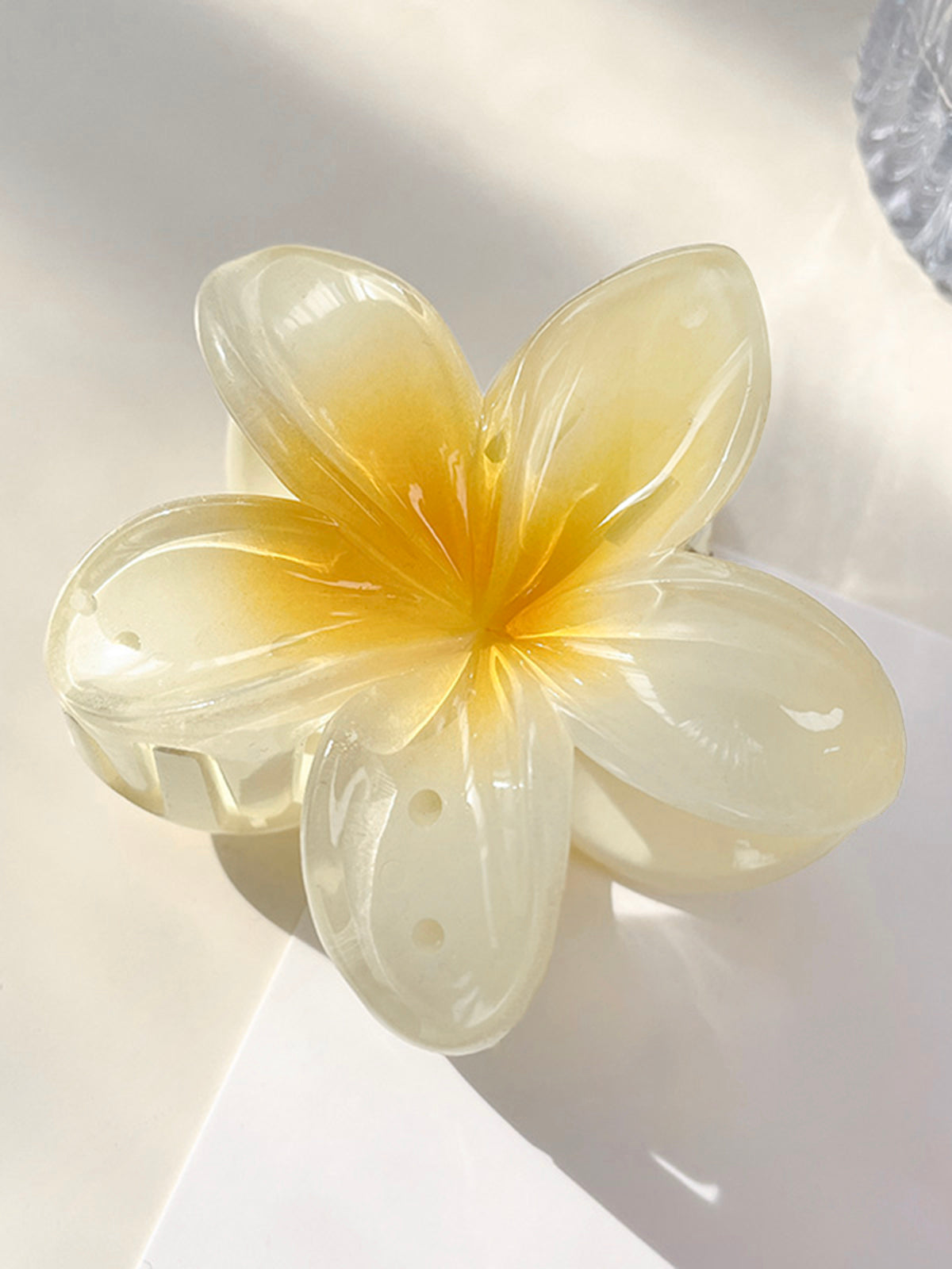 Resin Flower Hair Clip — Blue & Yellow — Svelte Chic