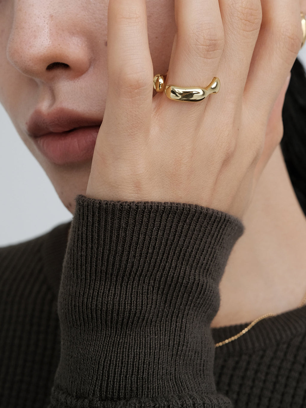 Irregular Wave Ring — Gold Copper — Svelte Chic