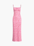 Floral Print Backless Cami Maxi Dress — Pink in Pink — Svelte Chic