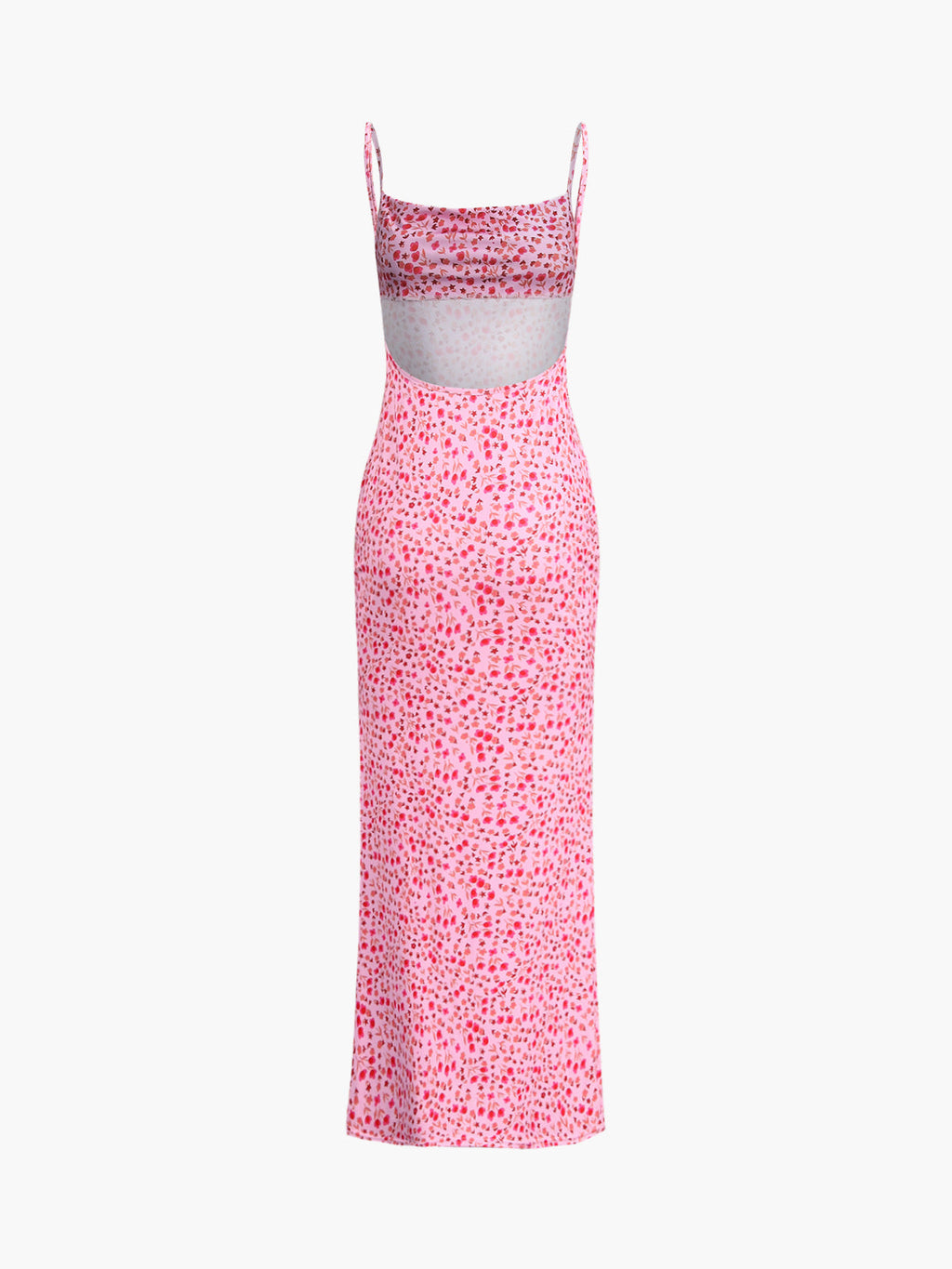 Floral Print Backless Cami Maxi Dress — Pink — Svelte Chic