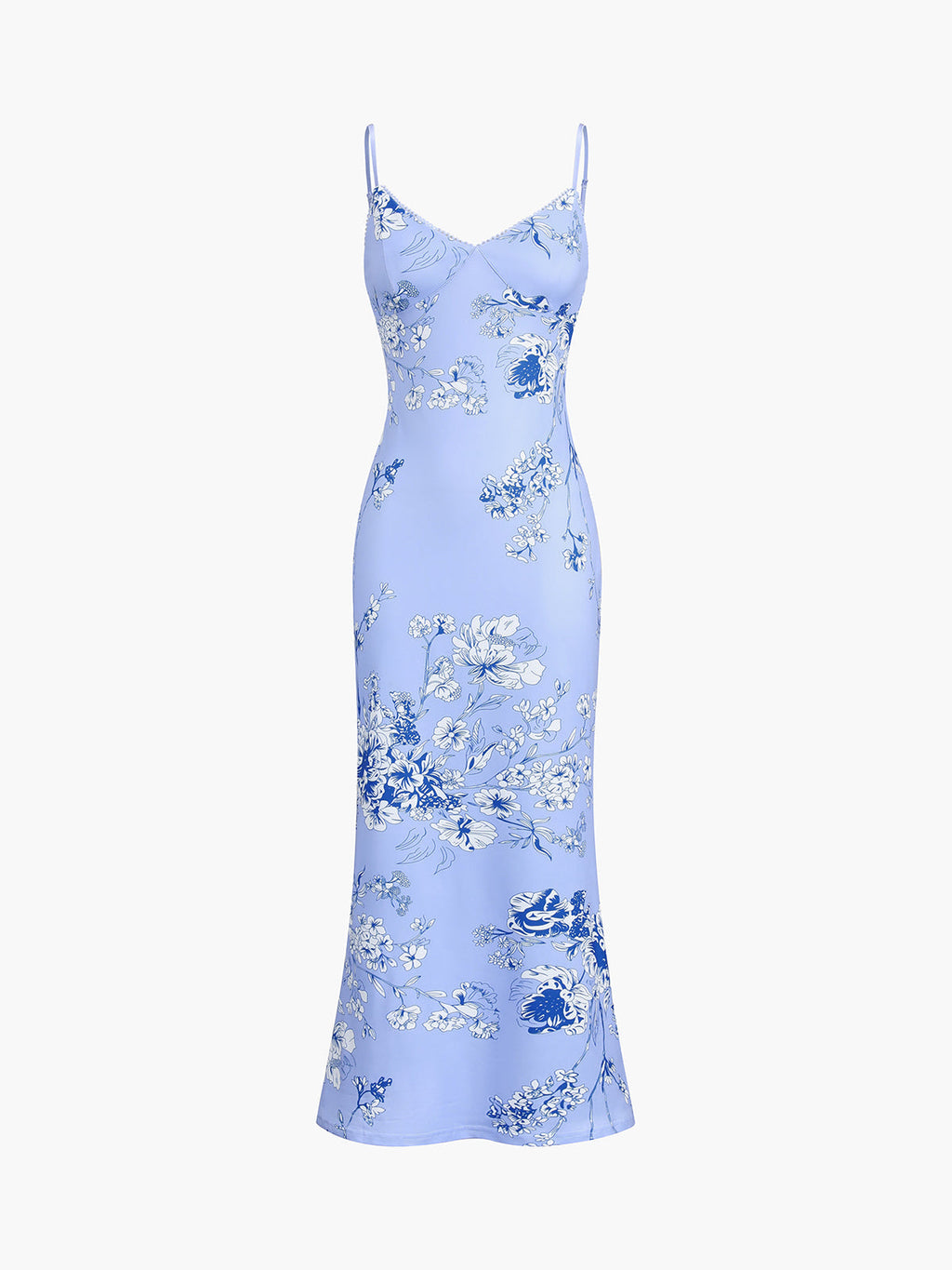 Floral Cami Maxi Dress — Light Blue in Light Blue — Svelte Chic