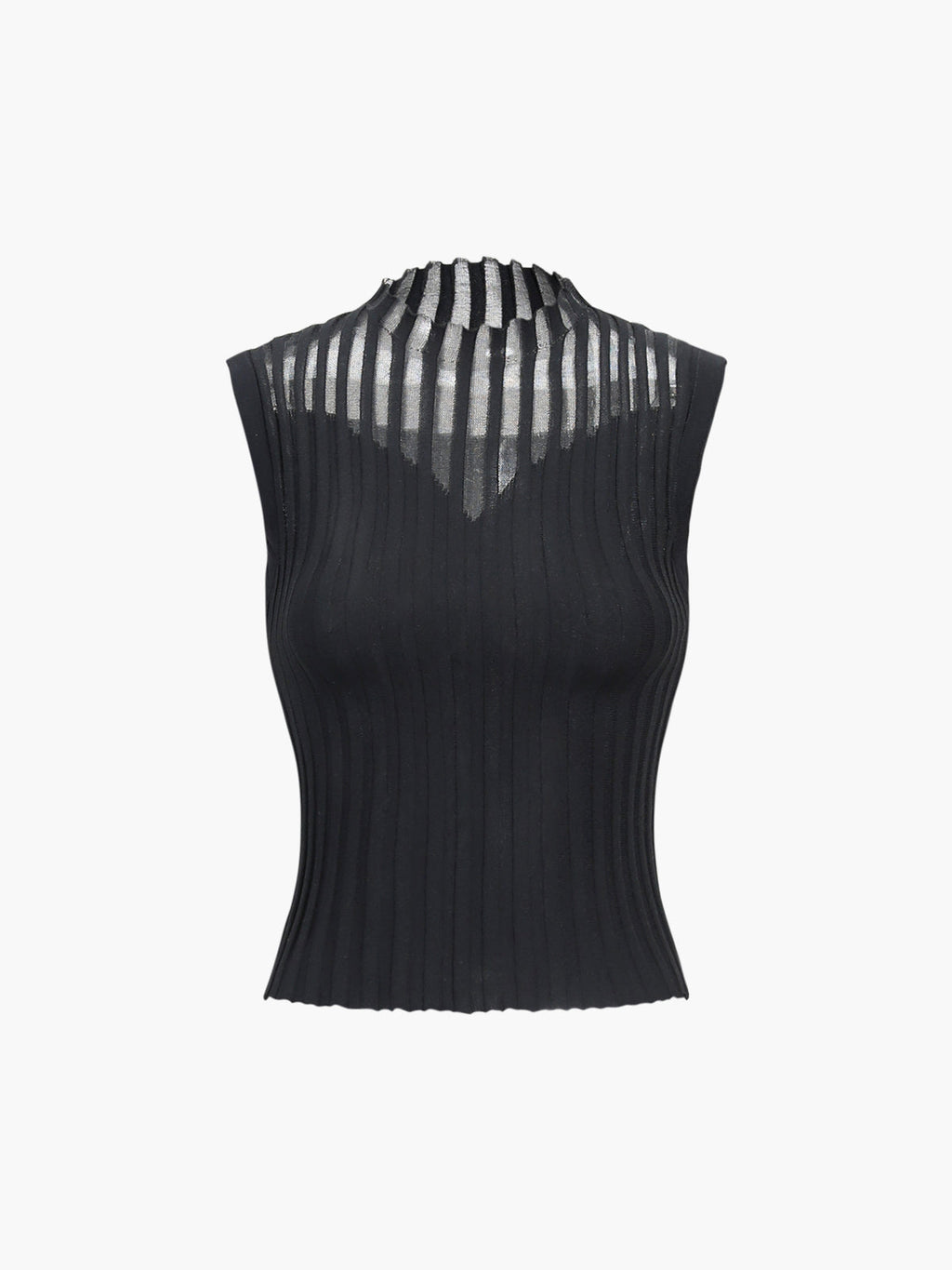 Pleated Knit Vest — Black in Black — Svelte Chic